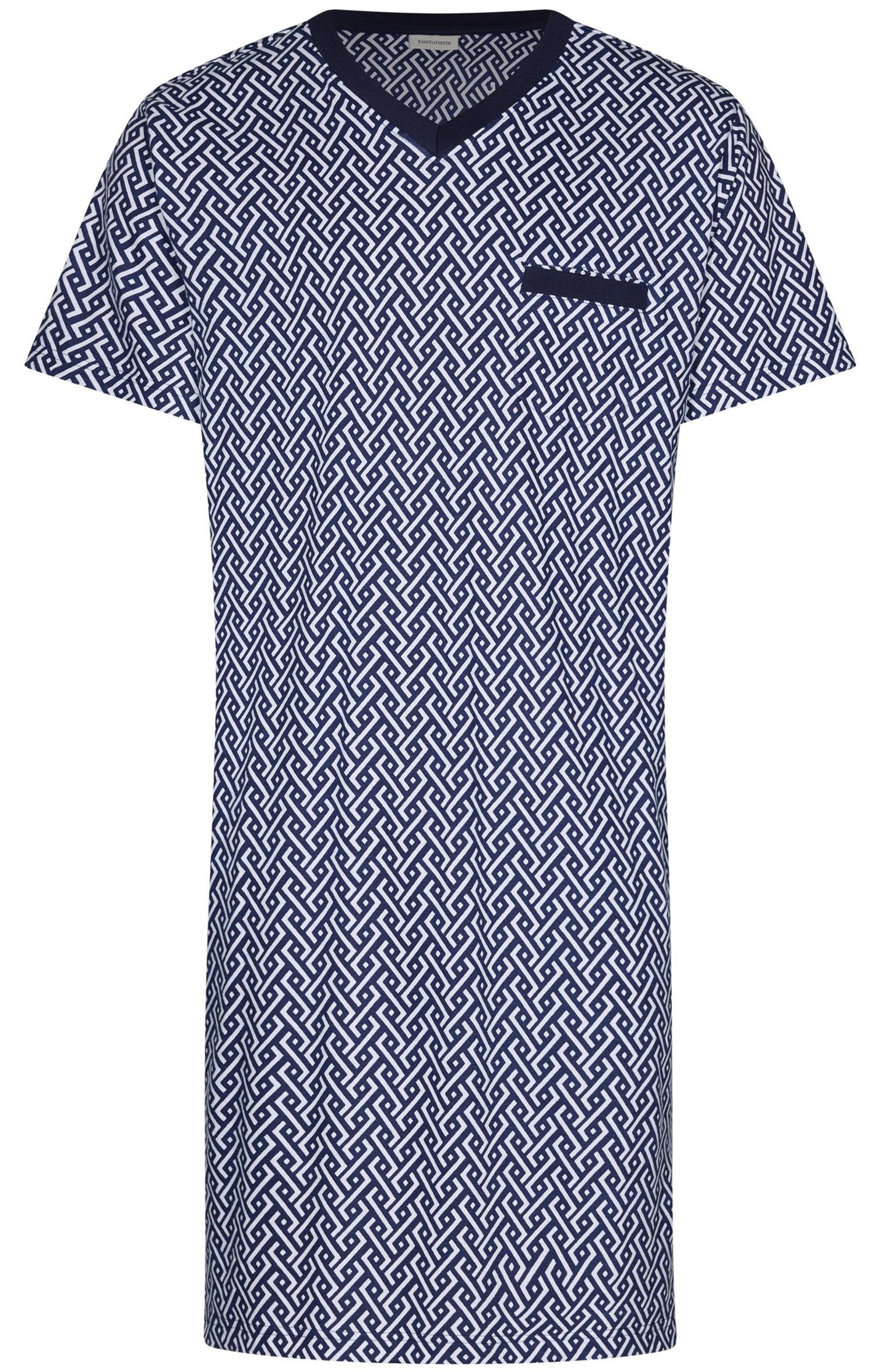 Pastunette Nachthemd Herren Schlafshirt mit kurzem Arm (1-tlg) Baumwolle