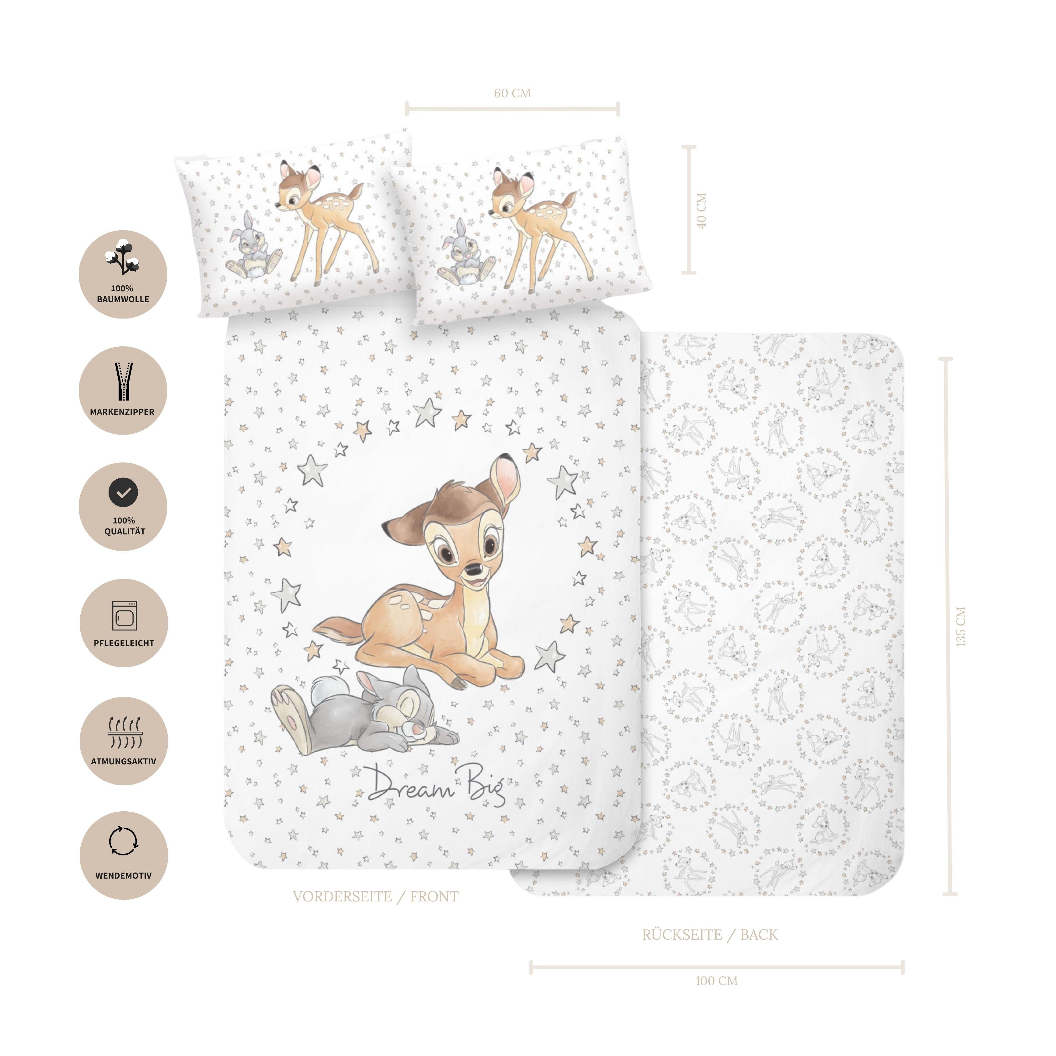 MTOnlinehandel Babybettwäsche Bambi und Klopfer 100x135 + 40x60 cm, 100 % B günstig online kaufen