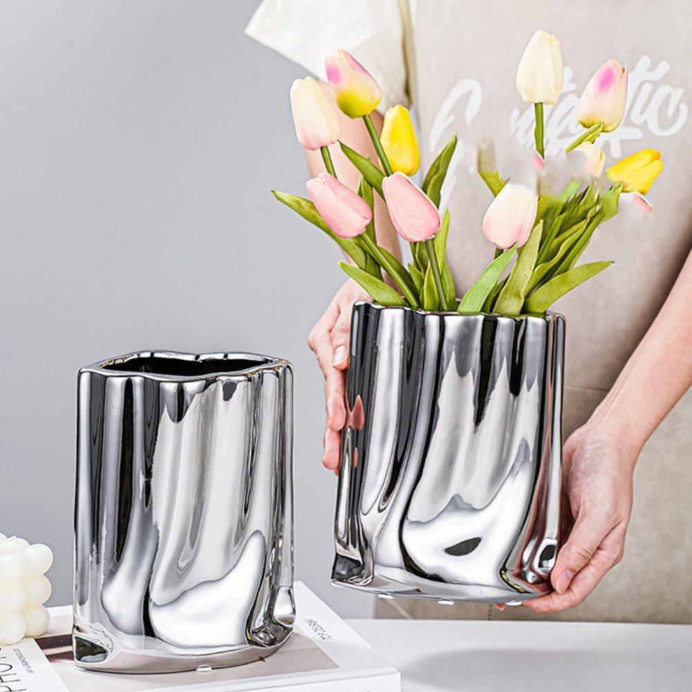 FELIXLEO Dekovase Keramik Vase Moderne Blumenvase Minimalistische Abstrakte Home Decor (1 St) – Bild 5 von 5