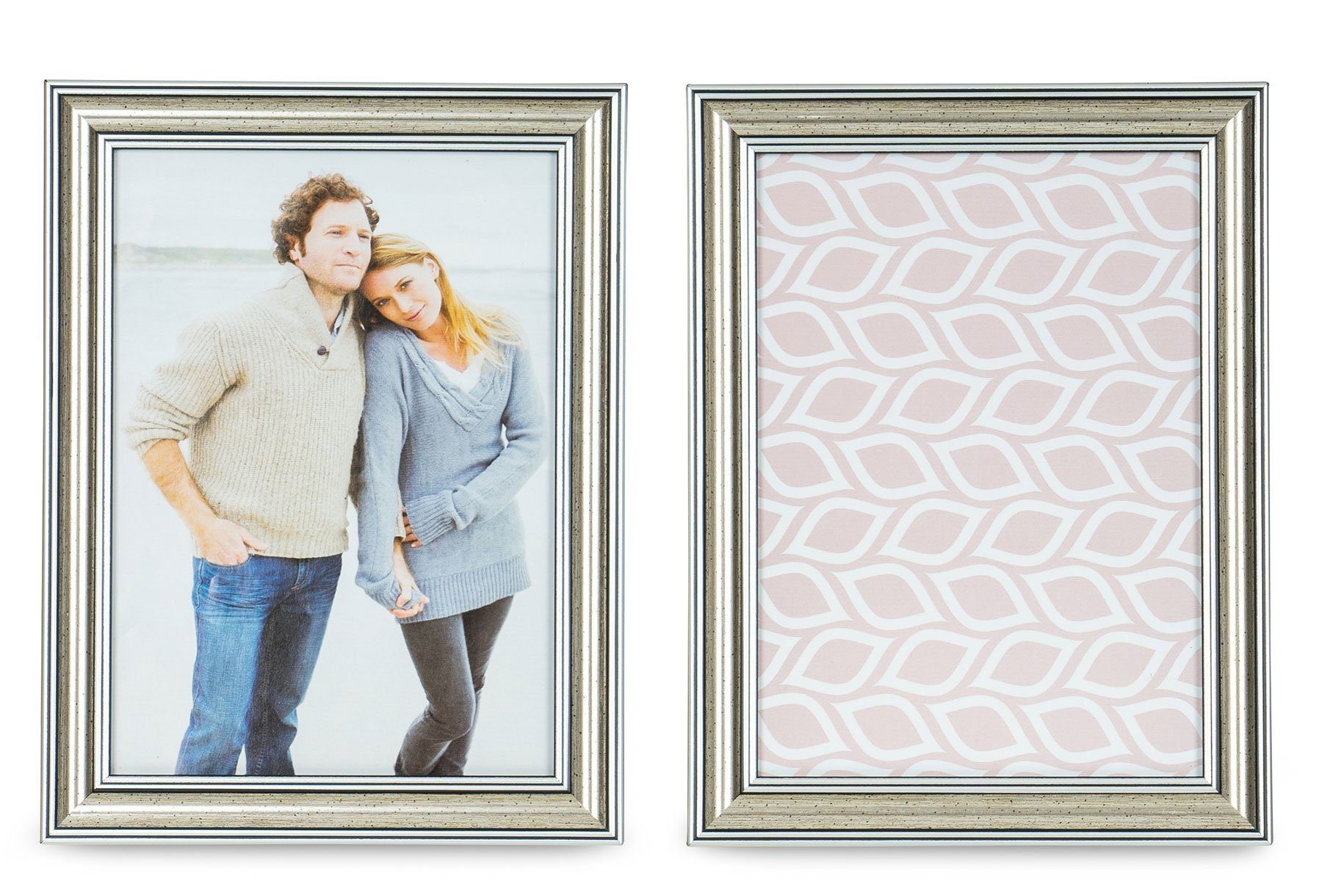 Levandeo® Bilderrahmen, 2er Set Bilderrahmen 13x18cm Fotorahmen Silber Antik Portraitrahmen