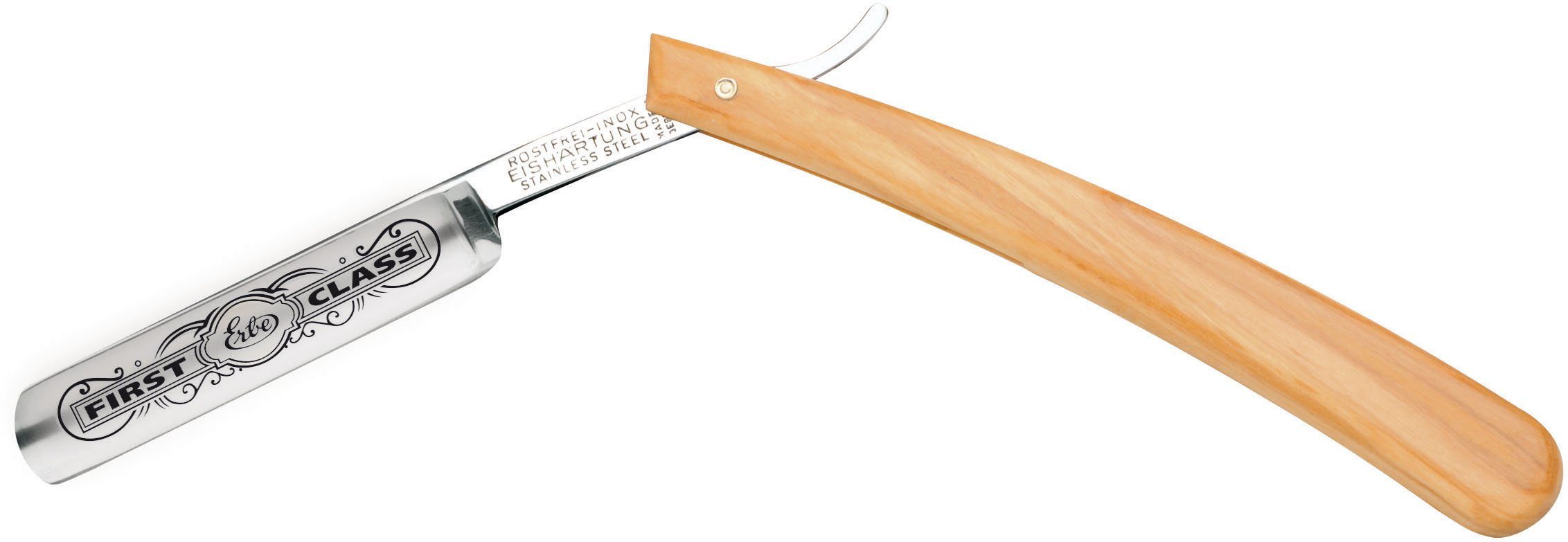 ERBE Rasiermesser Qualitäts-Rasiermesser mit Olivenholz-Griff, Einzigartiger Olivenholzgriff: jedes Messer ein individuelles Unikat.