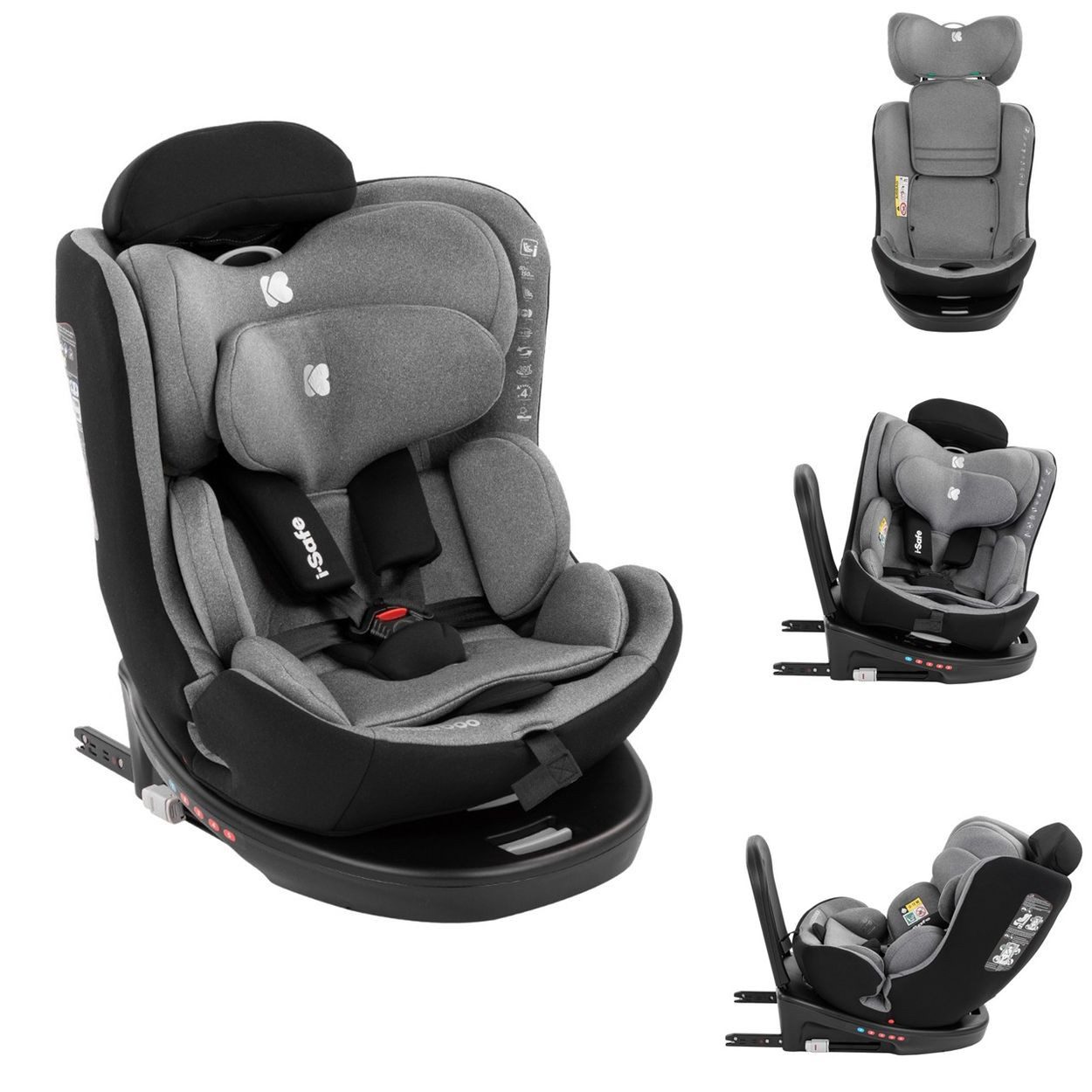 Kikka Boo Autokindersitz Kindersitz i-Safe (40-150 cm), ab: 0, bis: 12, Isofix, Top-Tether, verstellbar
