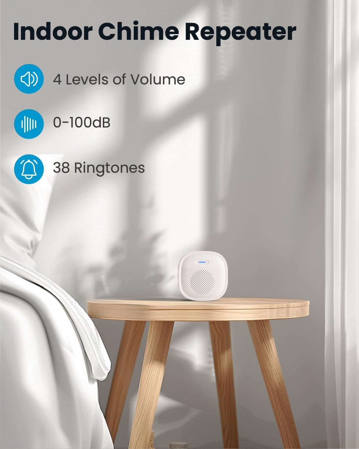 TWUFY Smart Home Türklingel 2K Kabellose Video Türklingel mit Kamera & Akku, 166° Blickwinkel (Außenbereich, Aussen, Drinnen, OTA-Upgrades, 4800mAh Akku, Kabellose Installation, 2,4-GHz-WiFi, Zwei-Wege-Audio, 3MP Auflösung, Nachtsicht, KI-Bewegungserkennung, 166° Weitwinkel, 107° Weitwinkel, App-Steuerung)