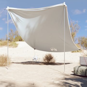 vidaXL Strandmuschel Strand-Schattenzelt mit Sandsäcken Grau 214x236 cm