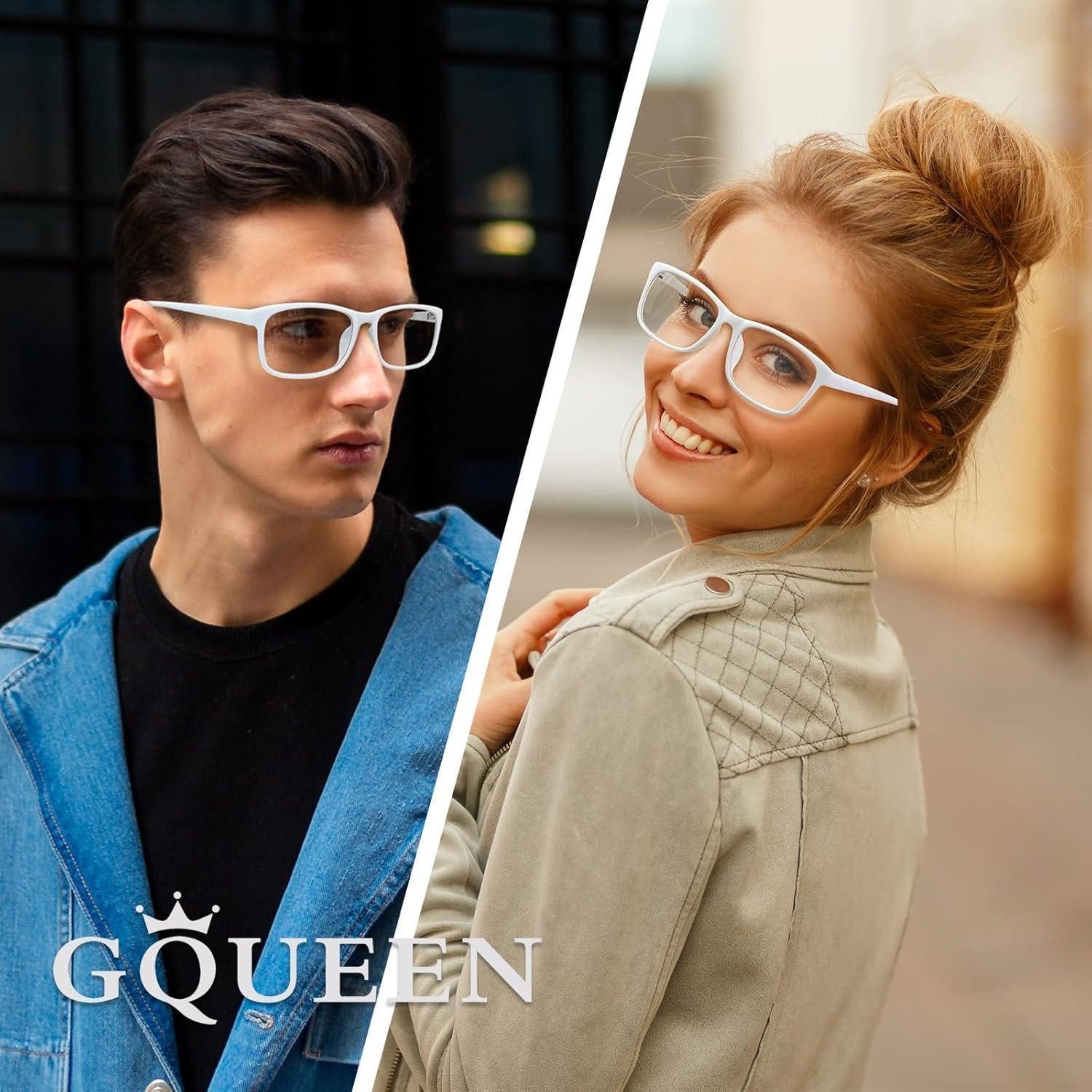LuxusKollektion Sonnenbrille Brille Nerdbrille Fake Ohne Stärke Damen Herren UV400 PO2 Mattweiß