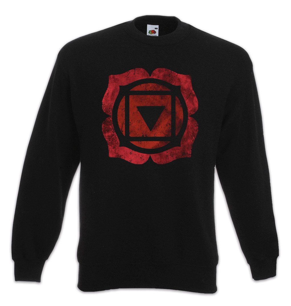 Sweatshirt Chakra Muladhara Root Sweatshirt Wurzelchakra Vier Blätter Mystik