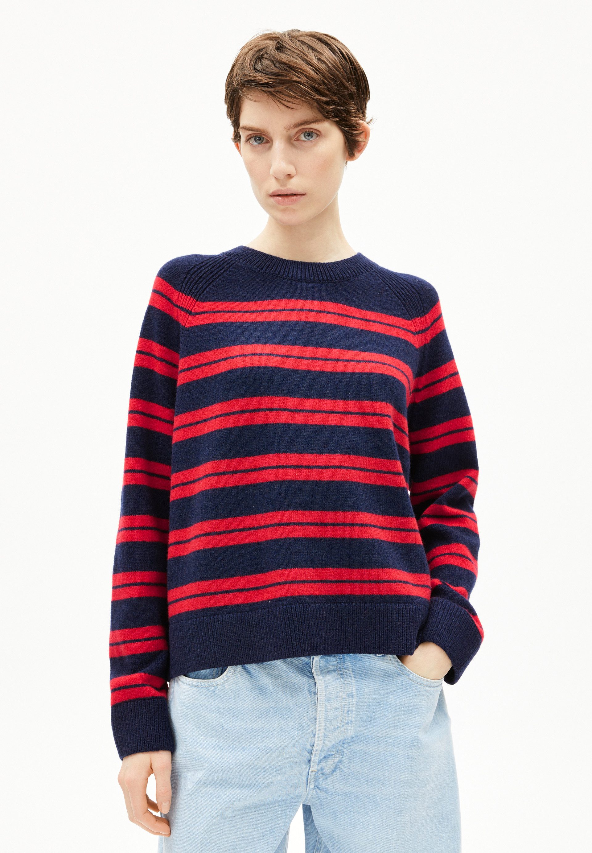 Armedangels Strickpullover LILIRIAA FINE STRIPES Pullover aus Bio-Woll Mix günstig online kaufen
