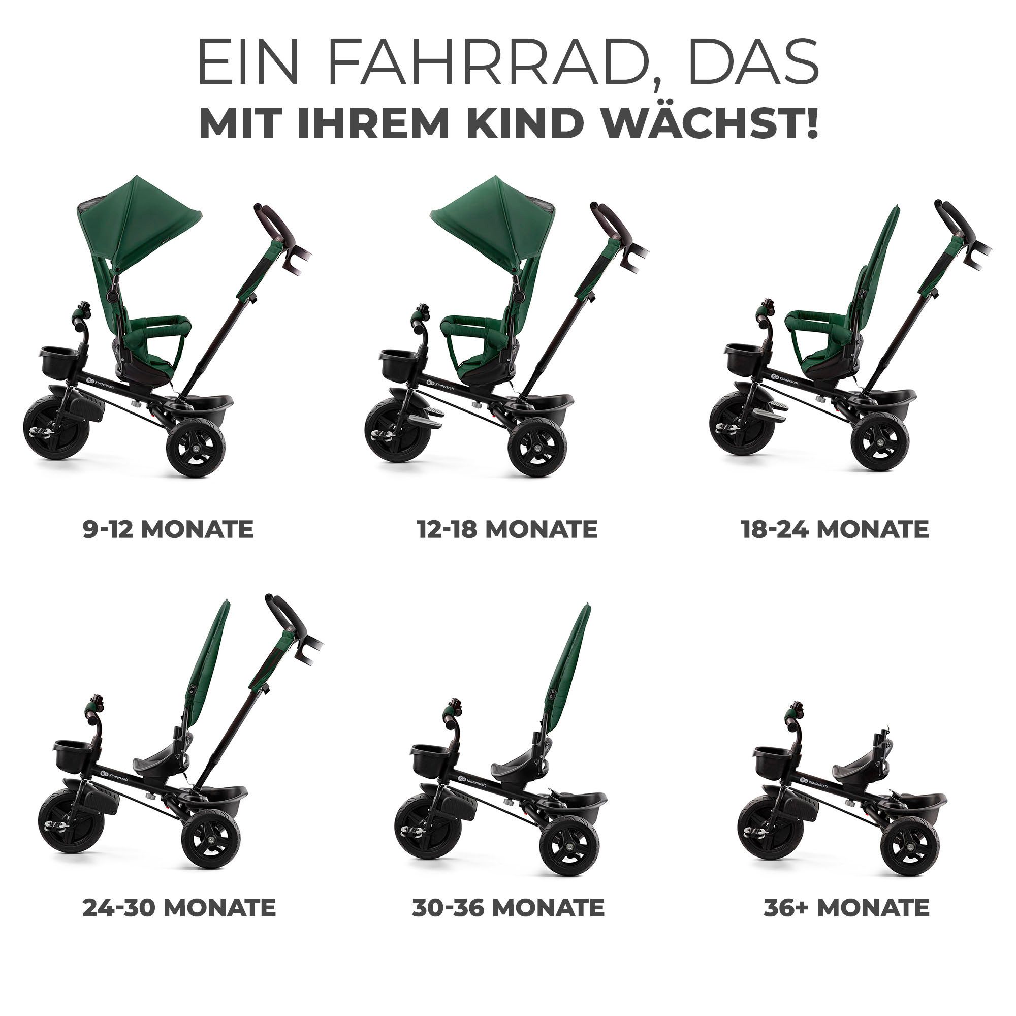 Kinderkraft Dreirad AVEO, mit Drehsitz, mitwachsend günstig online kaufen