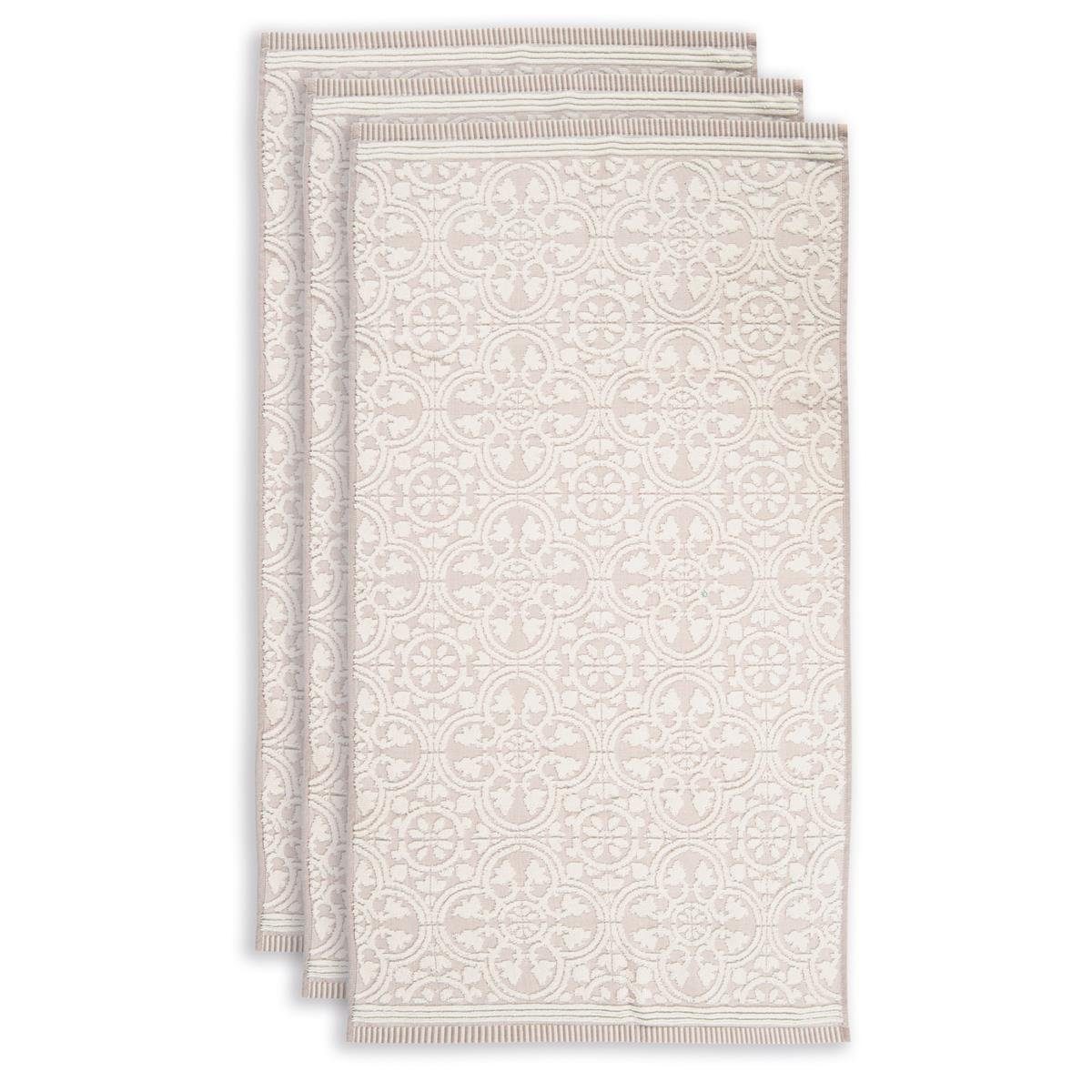 PiP Studio Handtuch Tile Pip Khaki 55X100 Set A 3 Khaki 100% Cotton, terry, 500 GSM 5, Baumwolle (1-St), Handtuch Frottetuch