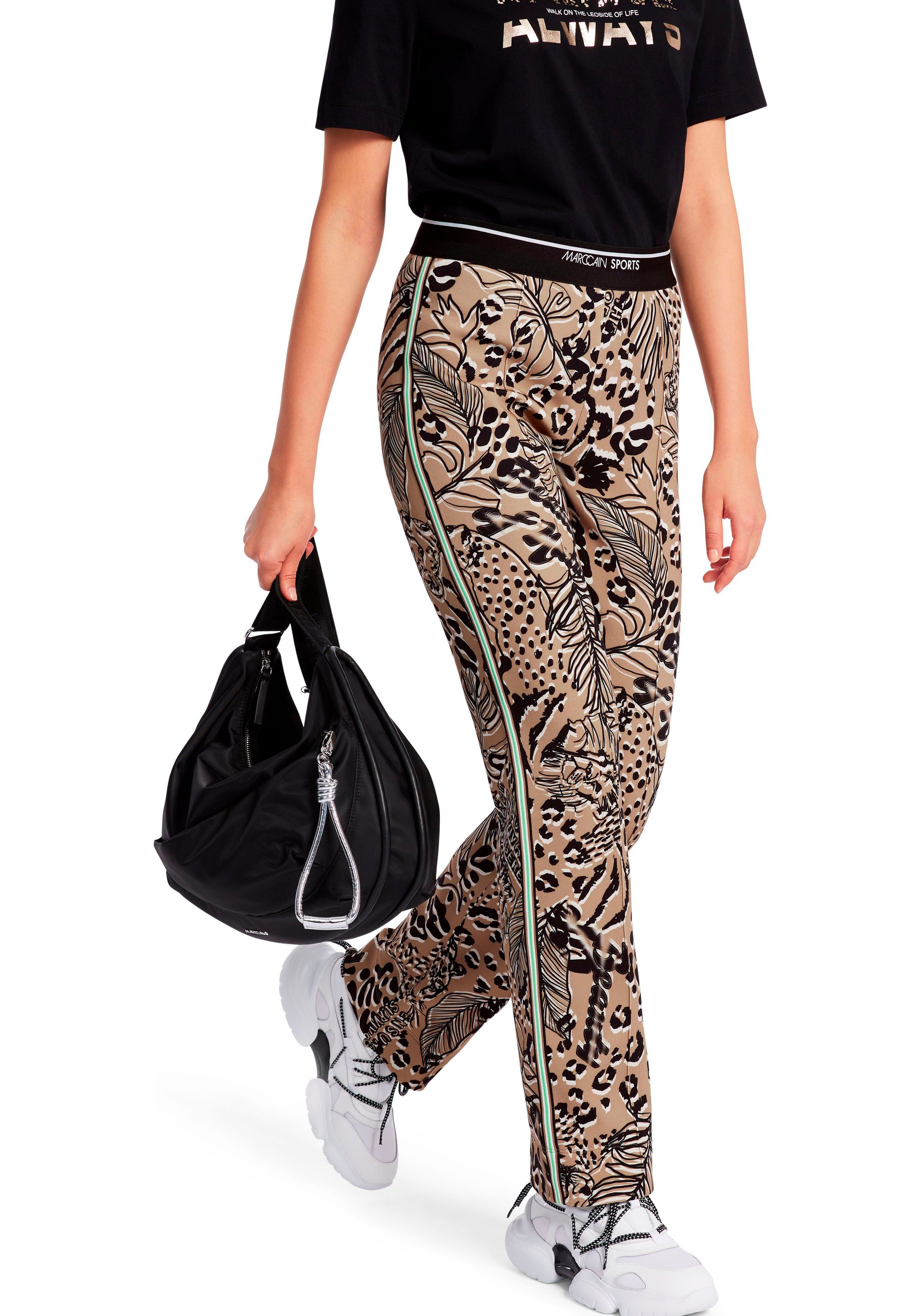 Alloverprint Animal "Sports Stoffhose mit Damenmode Crossing" Hose Cain Marc Premium FOSHAN