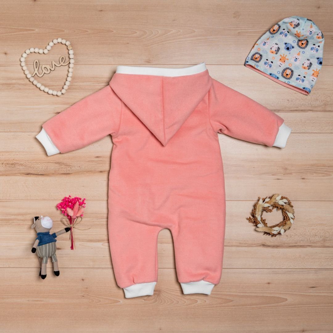 suebidou Fleeceoverall Wollfleece Overall mit Zwergenkapuze Wagenanzug Baby Overall – Bild 2 von 5