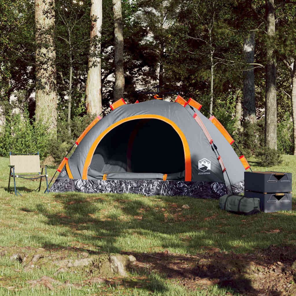 vidaXL Kuppelzelt Campingzelt 3 Personen Grau günstig online kaufen