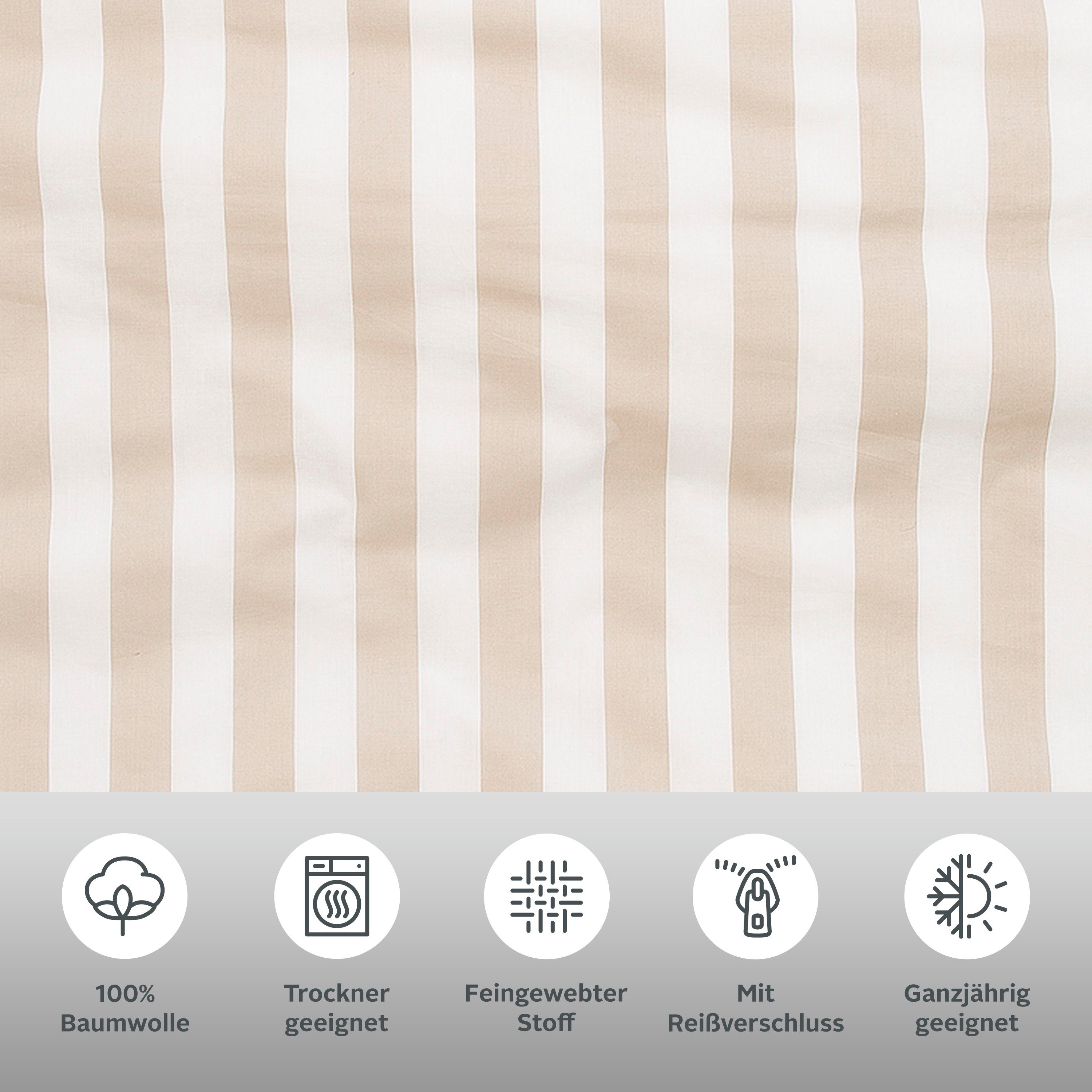 OTTO home Wendebettwäsche Greta, Renforcé, 2 teilig, Bettwäsche mit Streifen in verschiedenen Qualitäten, ab 135x200 cm