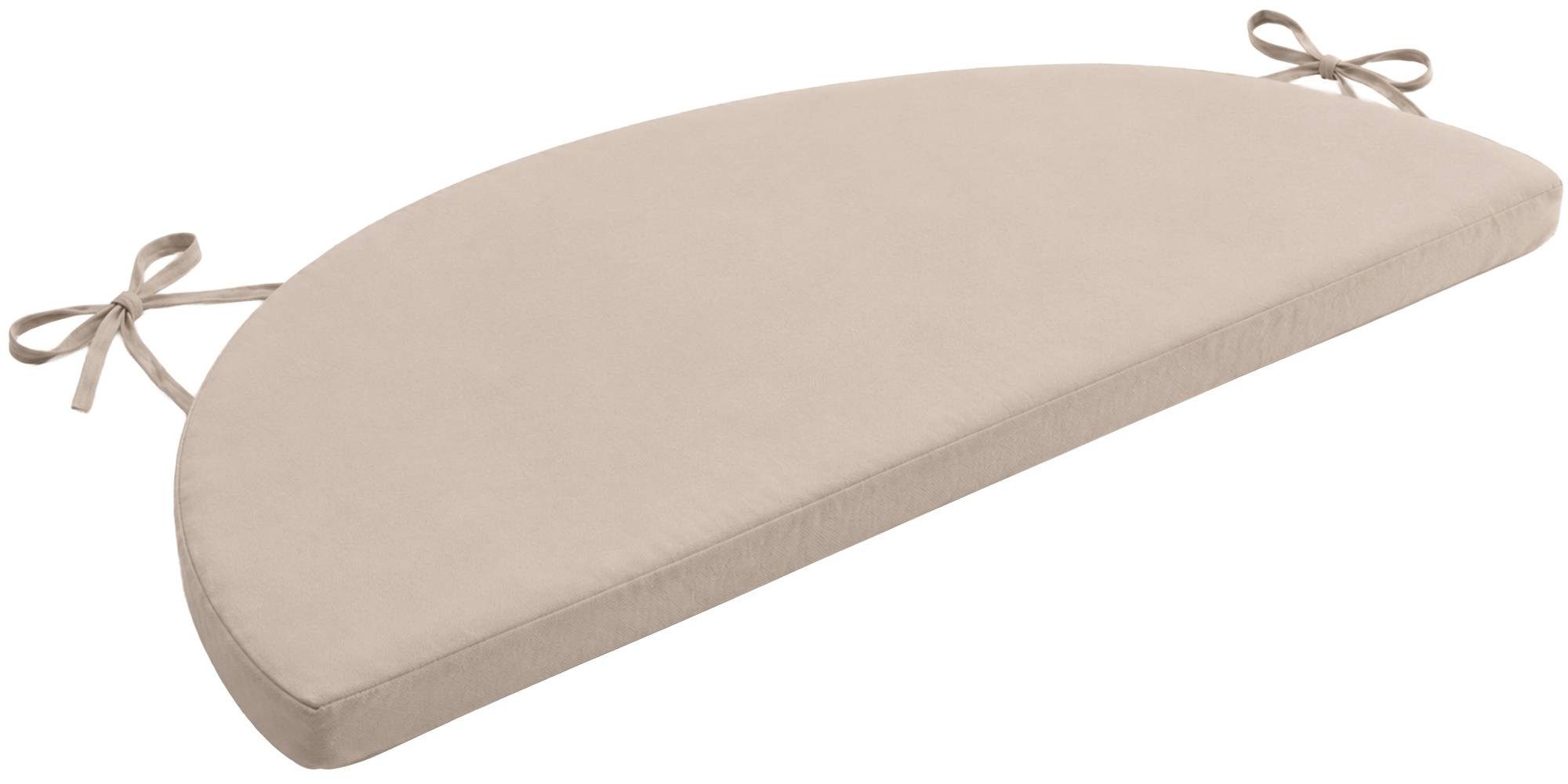 CLP Dekokissen Rosie, Sitzkissen halbrund, Bankauflage für Halbpavillon 115x57 cm