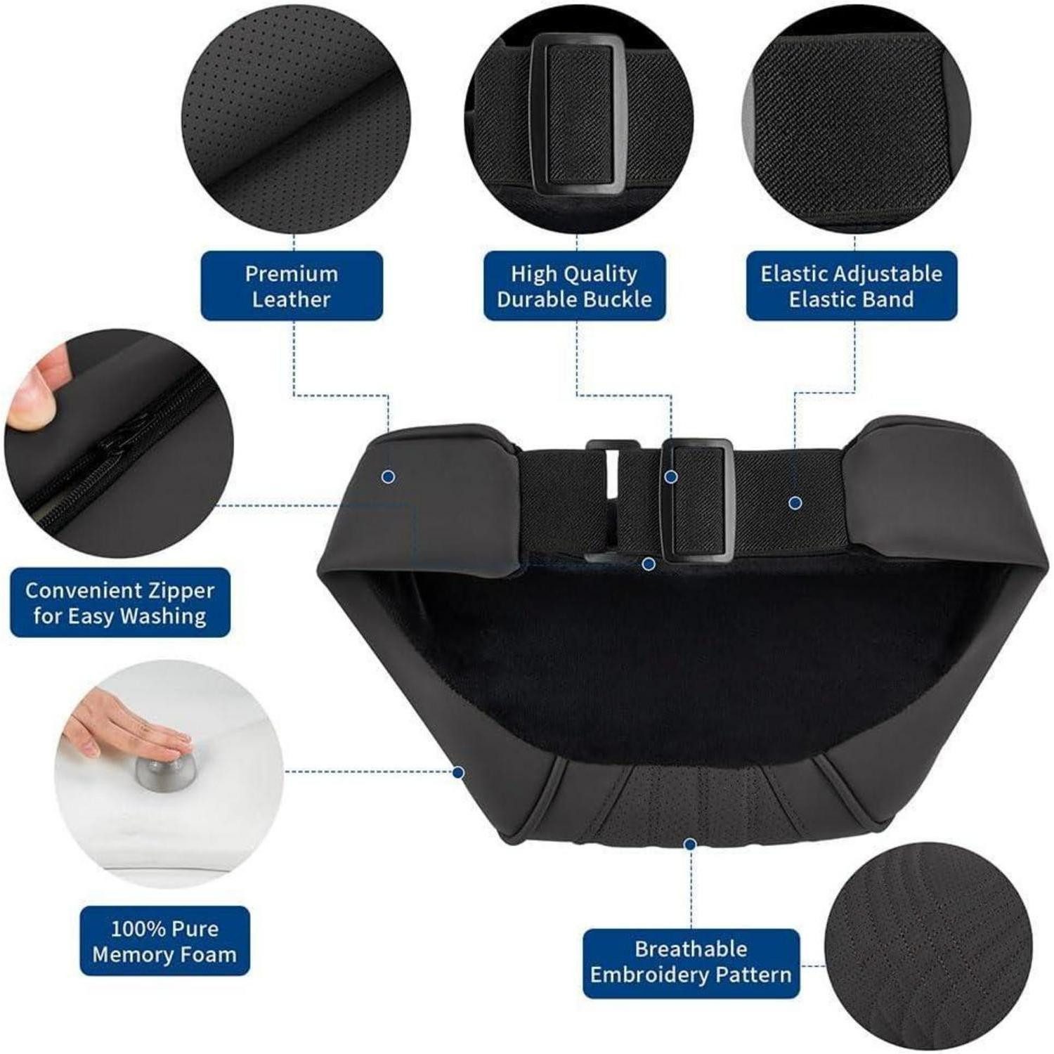 LuxusKollektion Lagerungskissen Nackenkissen Auto Memory Foam Schwarz Black Nackenkissen 2 Stück