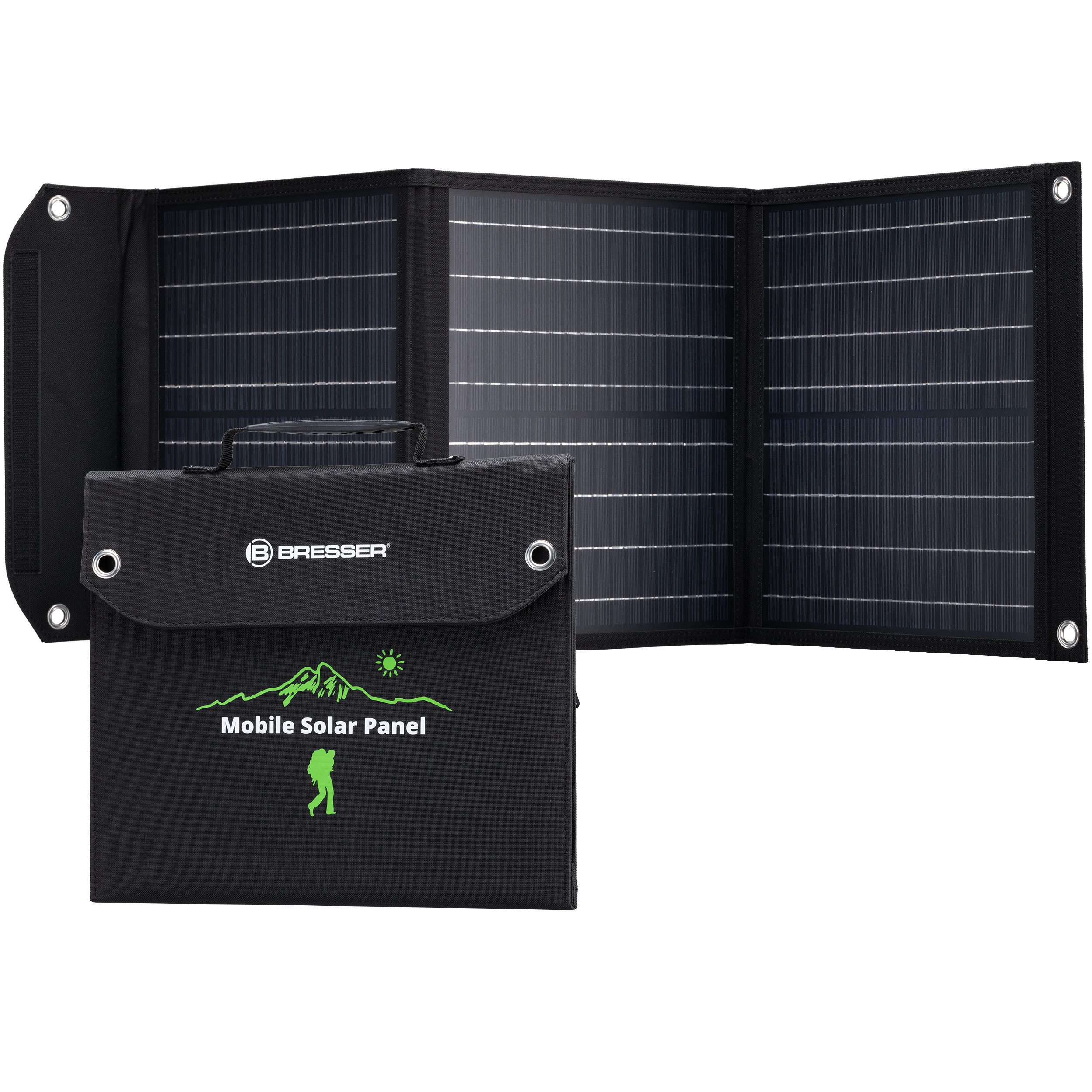 BRESSER BRESSER Mobiles Solar-Ladegerät 40 Watt mit USB- u. DC-Anschluss Solarladegerät