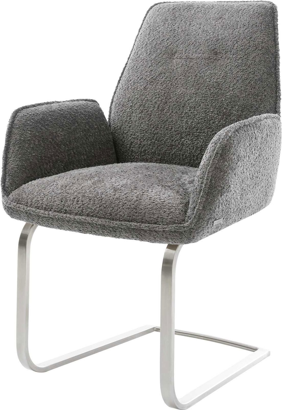 DELIFE Polsterstuhl Zoa-Flex, Freischwinger flach Edelstahl günstig online kaufen