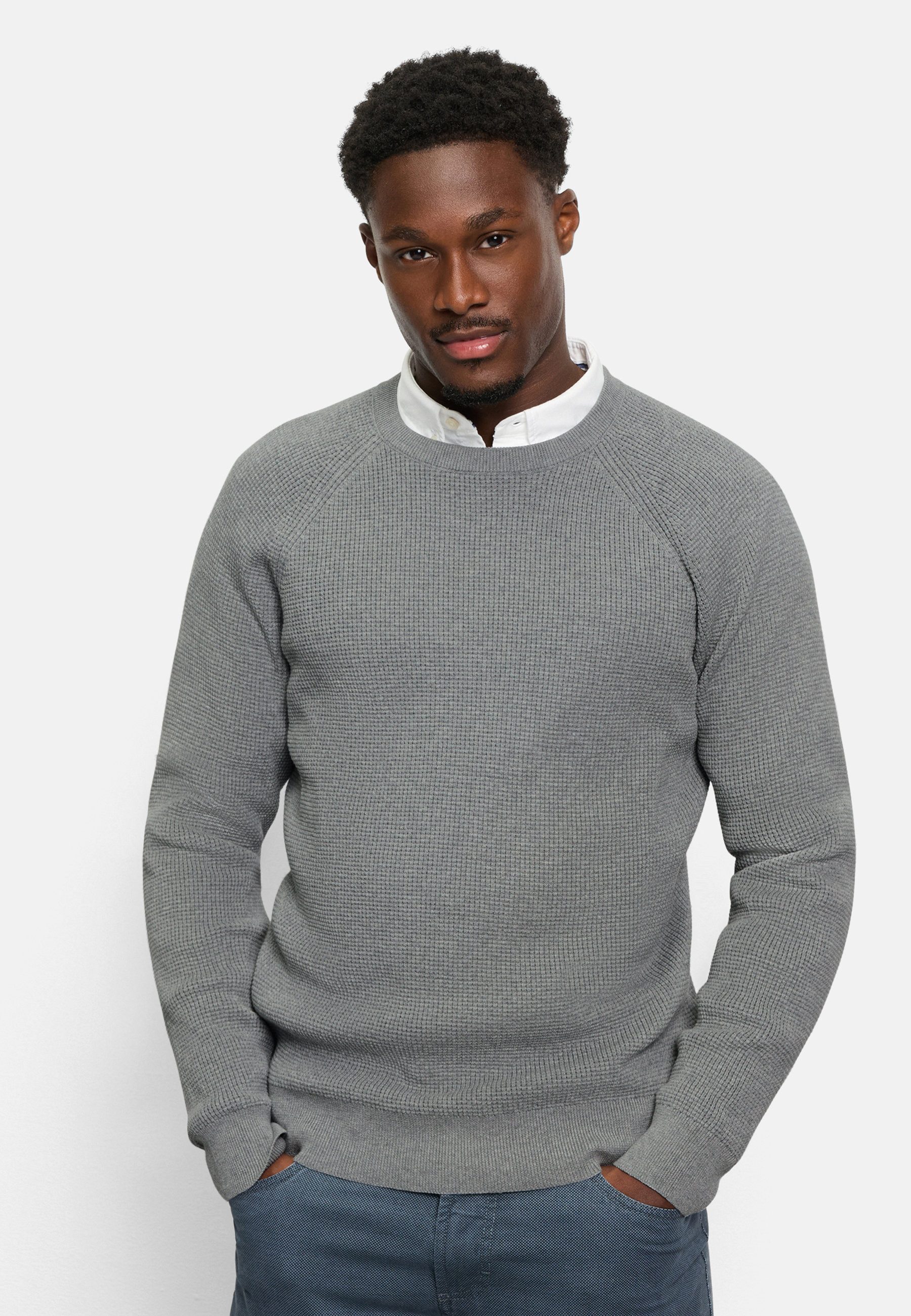 OLYMP Strickpullover OLYMP Level Five Strick, Pullover Rundhals