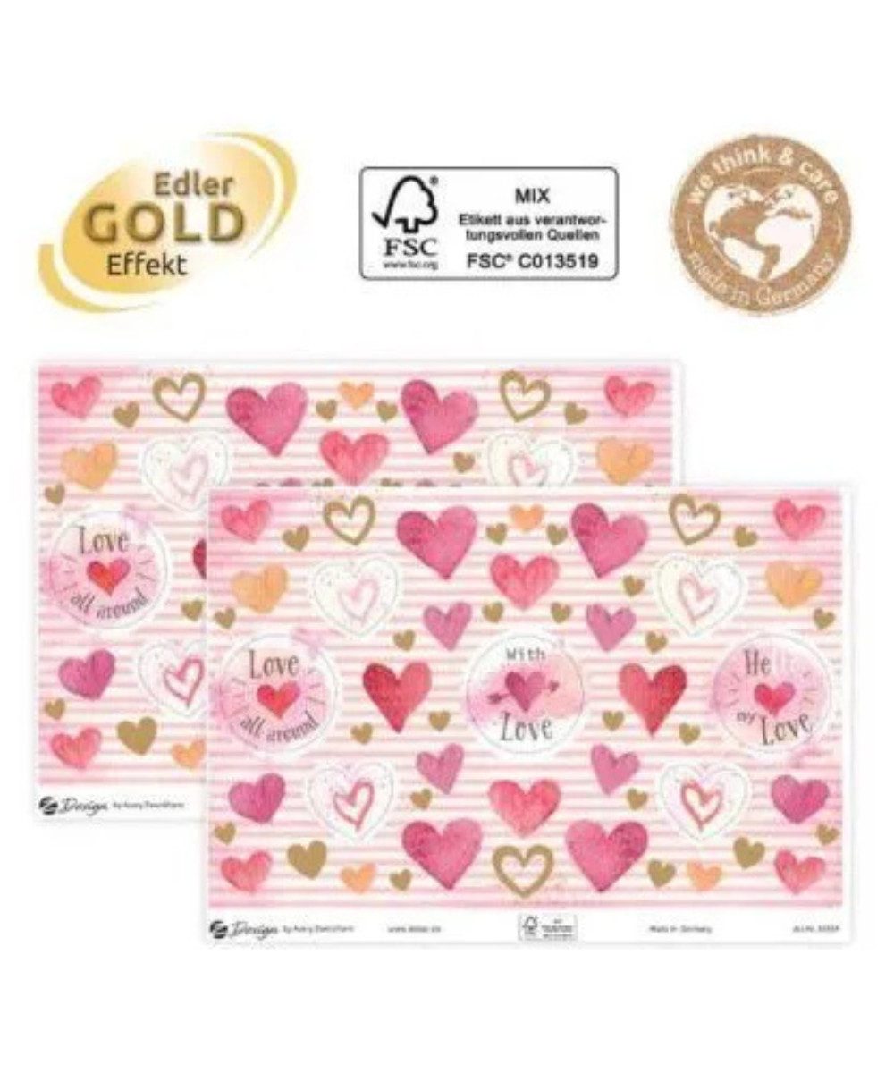 AVERY Sticker Deko Sticker Herzen bunt 112 Etiketten, (Packung 112-tlg), Ideal zur Verzierung, Beschriftung und Tischdekoration