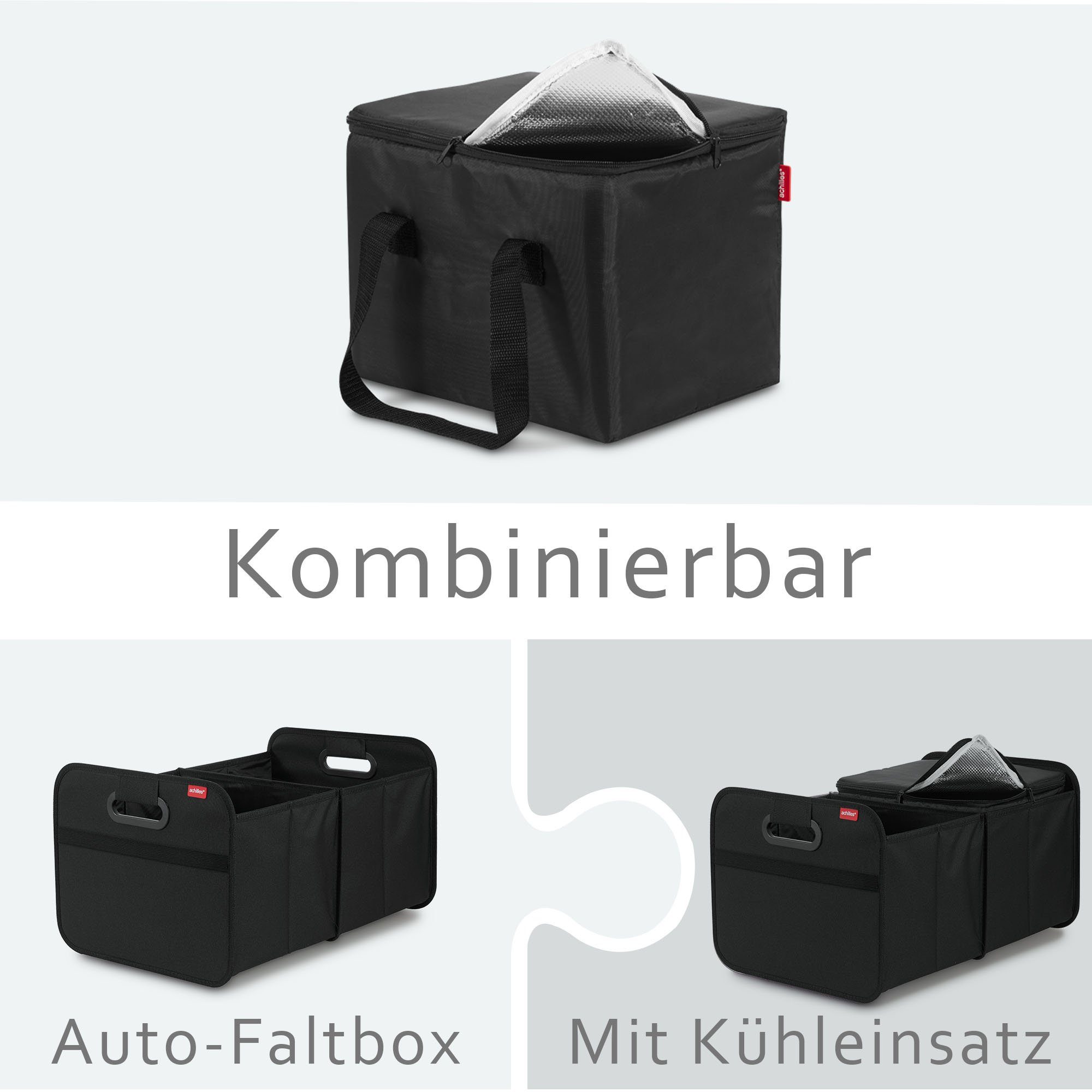 achilles Kühleinsatz, für Kühlbox Faltkorb, Einkaufsbeutel Schwarz Kühlbox, Kühltasche,