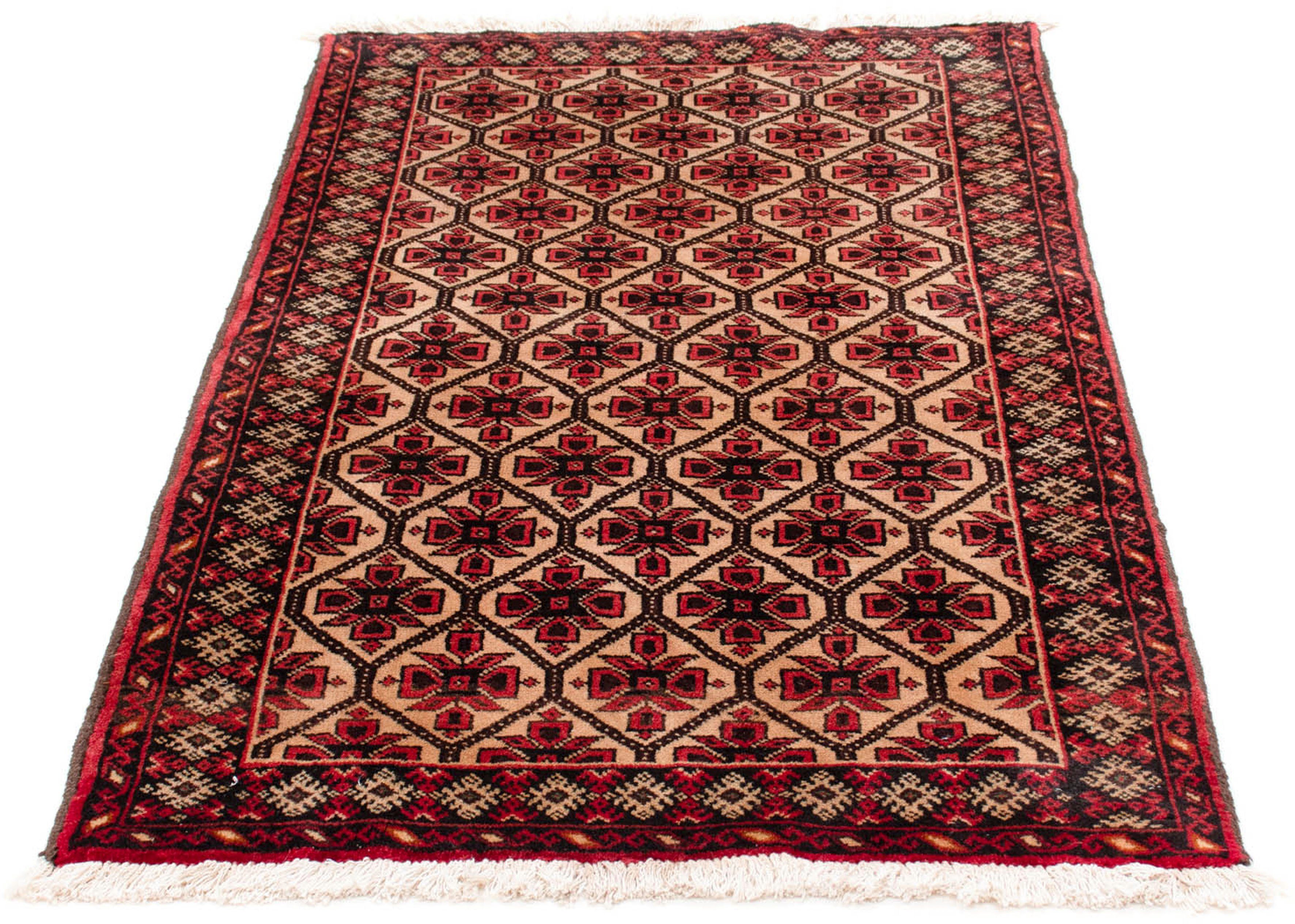 Orientteppich Belutsch - 146 x 84 cm - hellbraun, morgenland, rechteckig, Höhe: 8 mm, Wohnzimmer, Handgeknüpft, Einzelstück mit Zertifikat