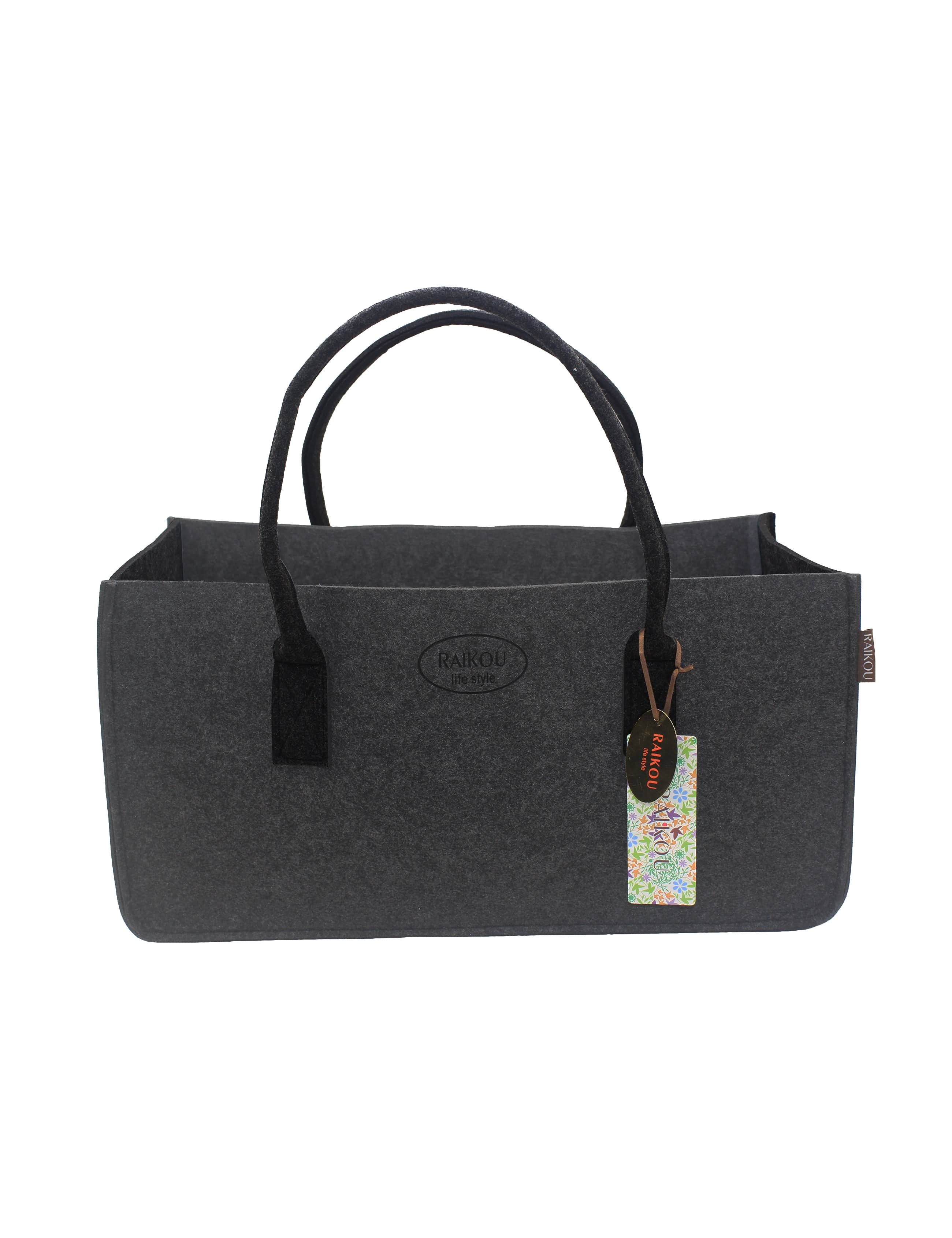RAIKOU Einkaufsshopper Filztasche Kaminholztasche Spielzeugaufbewahrung 5 mm dicke Filze, für Einkaufs Kamin Holz Zeitungsholz Spielzeug
