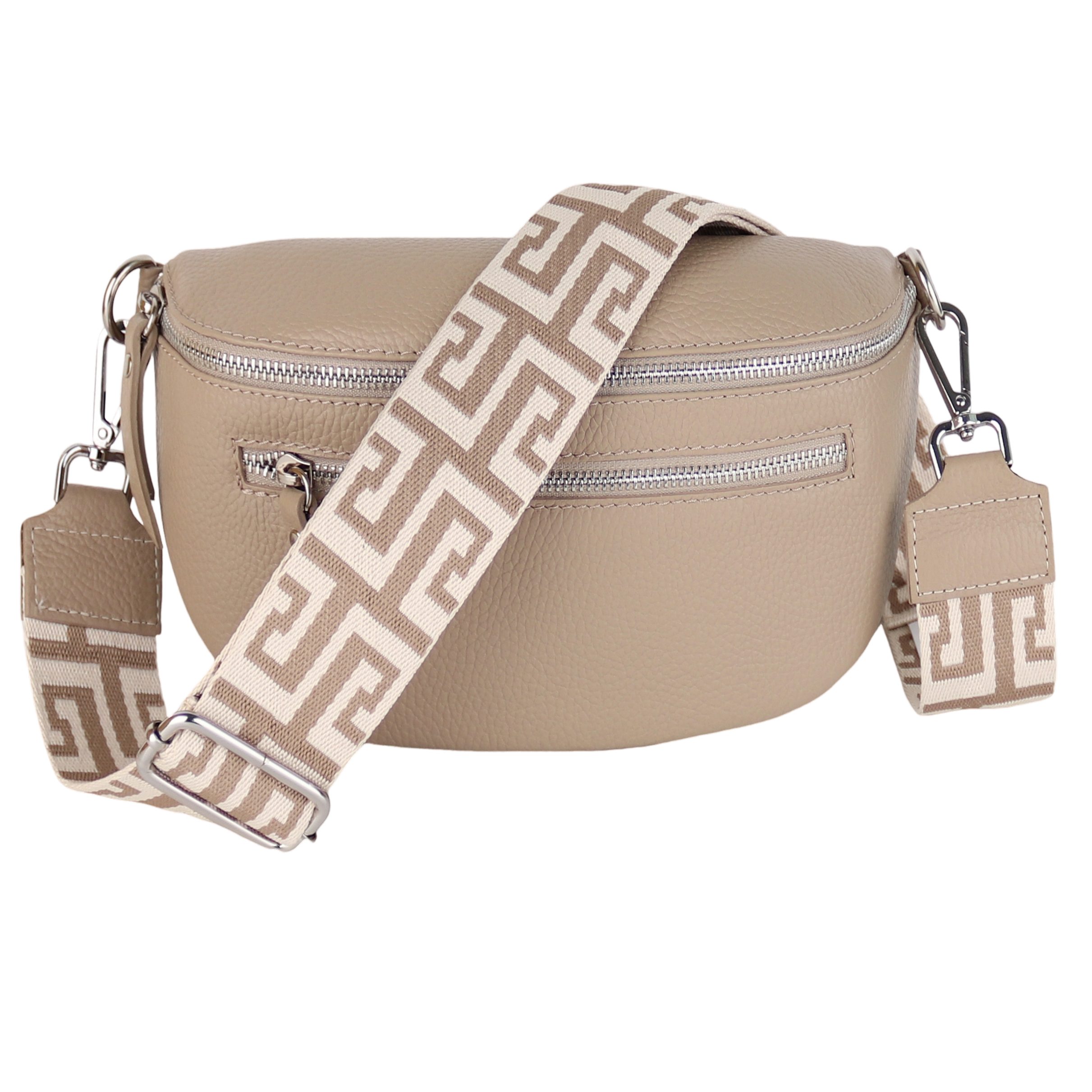 Bauchtasche Damen, Echtleder, Leder, Made in Italy, Umhängetasche, Brusttasche