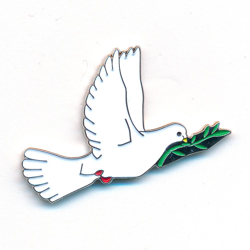 hegibaer Pinnnadel Taube Frieden Liebe Friedenstaube Metall Button Pin Anstecker 0834, echt edel