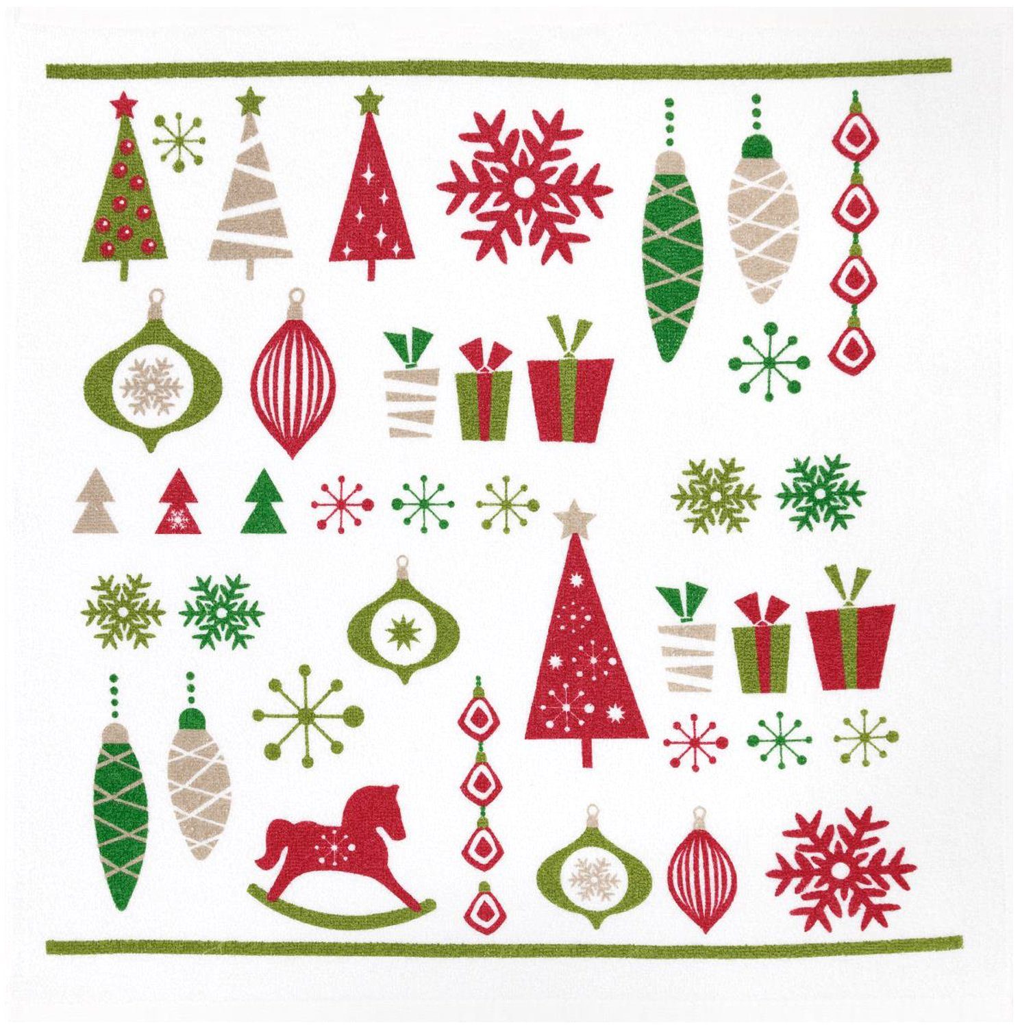 Kracht Geschirrtuch Weihnachtsschmuck, (Set, 3-tlg., Set), 3er Pack Frottee Küchenhandtücher (3 Stück), ca.50x50cm Baumwolle