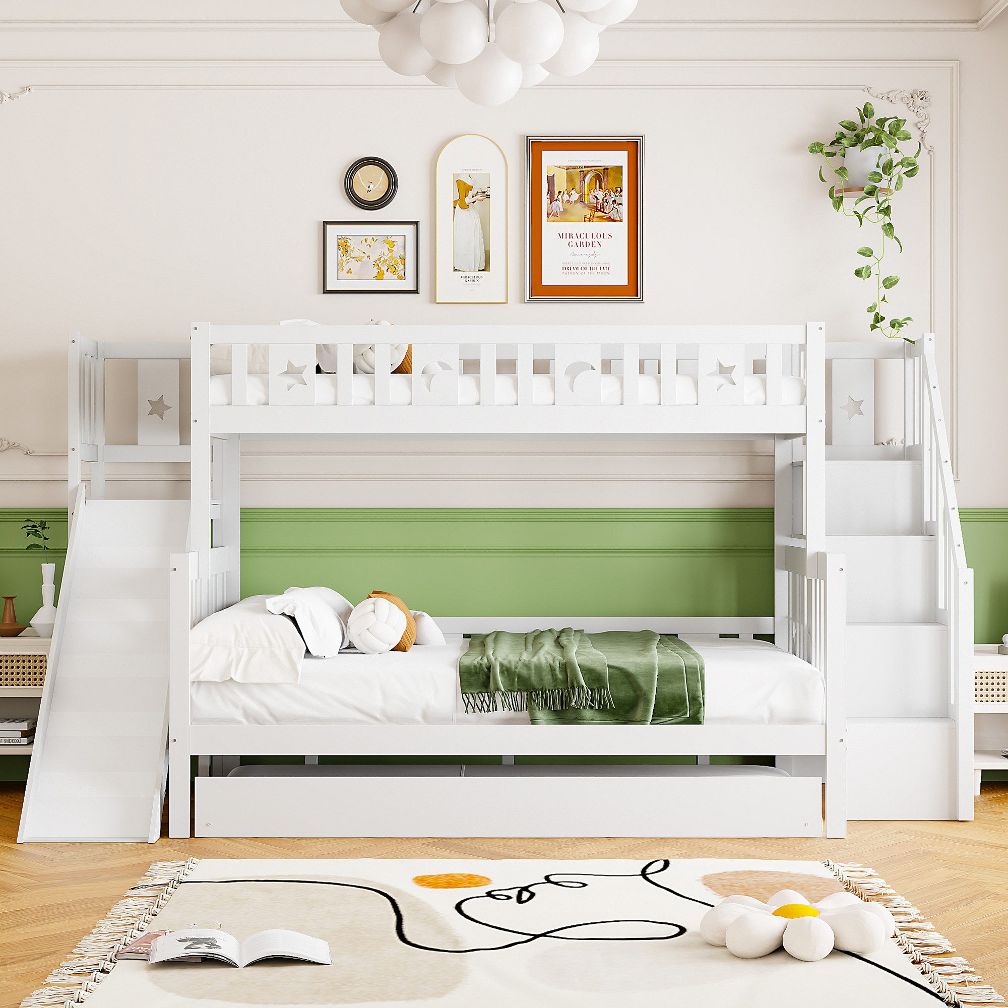 Odikalo Kinderbett Etagenbett 90*/140*200cm Rutsche Regal günstig online kaufen