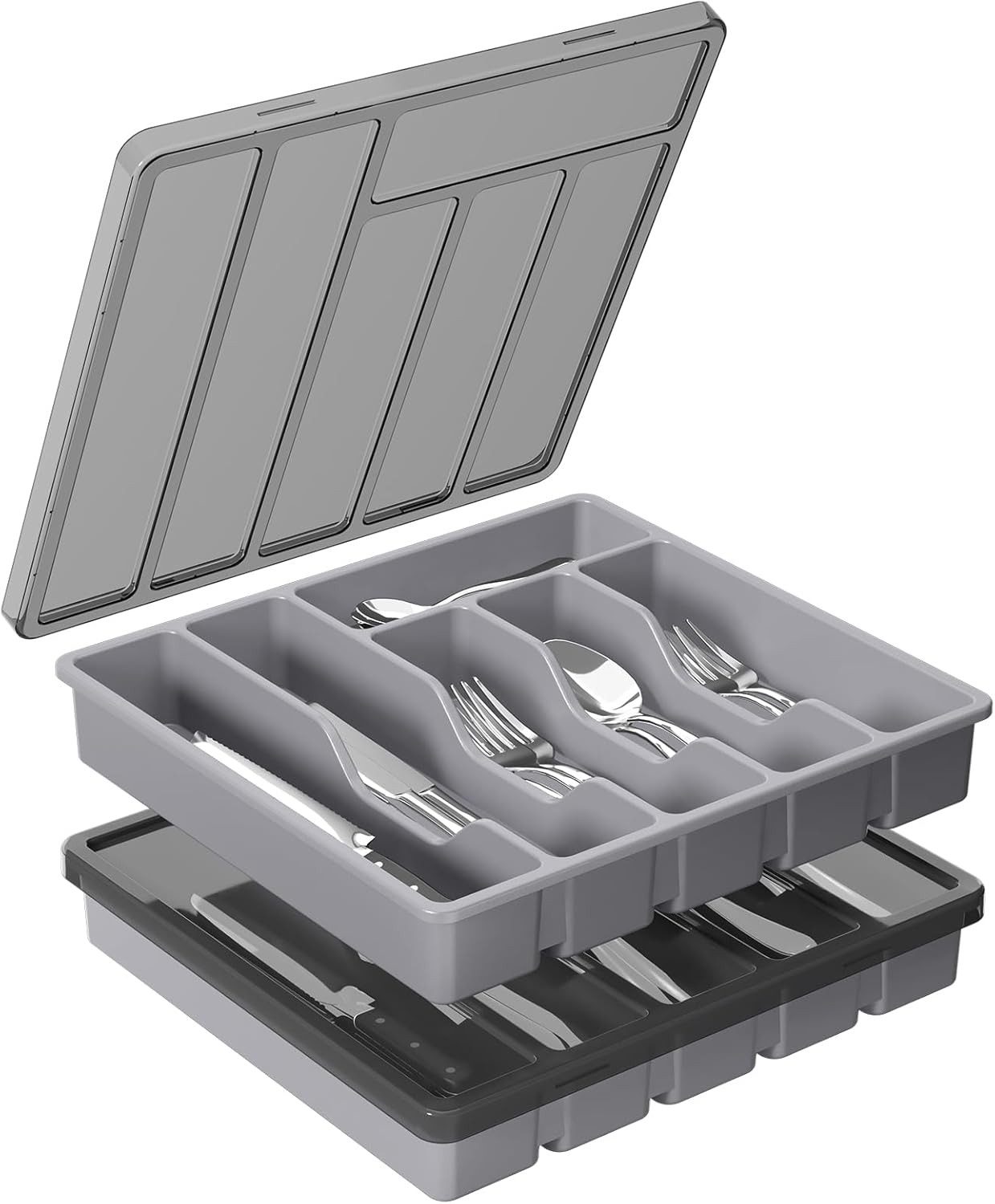 Auledio Besteckkasten Küchenbesteck-Aufbewahrungsbox mit Deckel, staubgesch günstig online kaufen