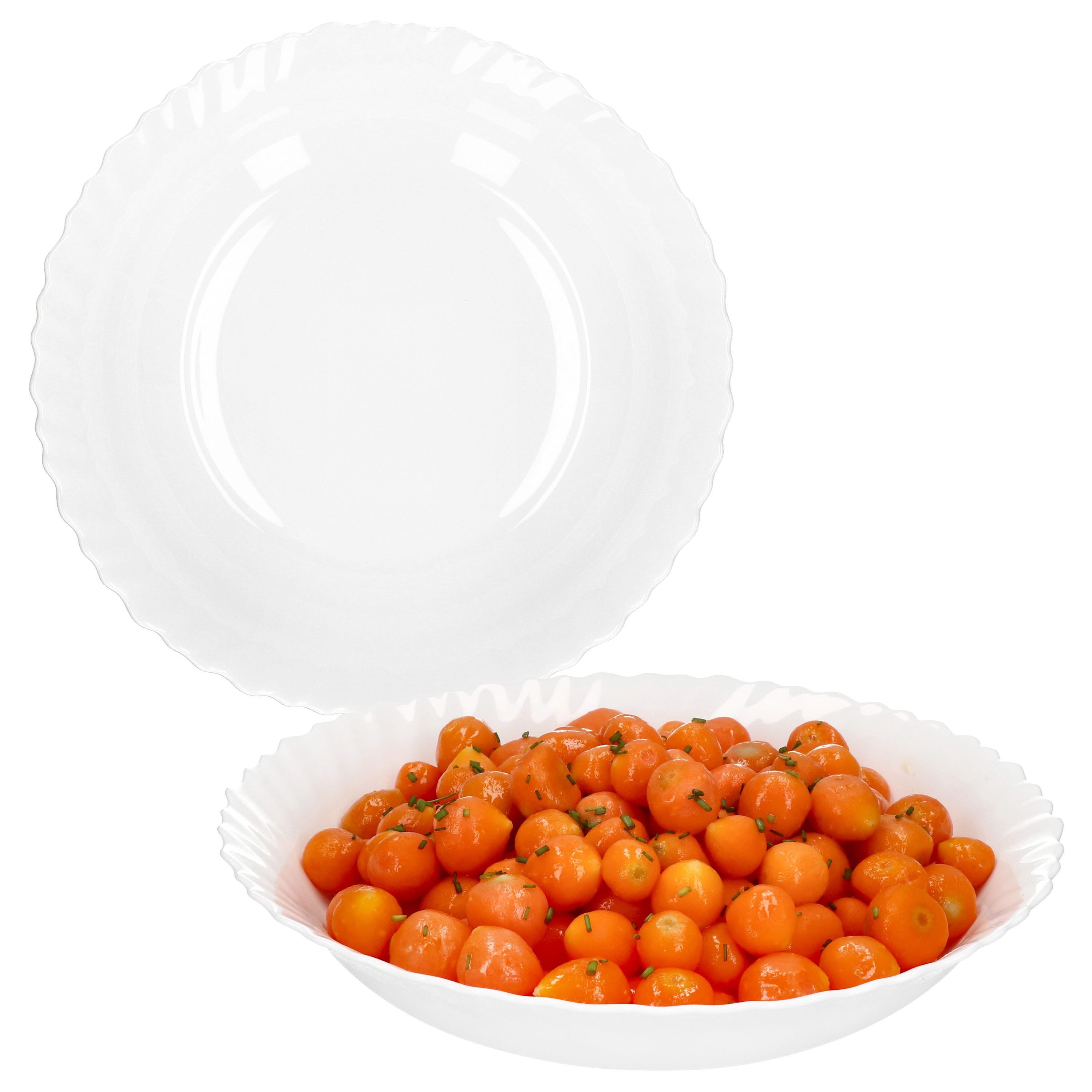 MamboCat Servierschale 2x Servierschale Arkona Ø28cm Opalglas weiß Salat-Schüssel, Glas