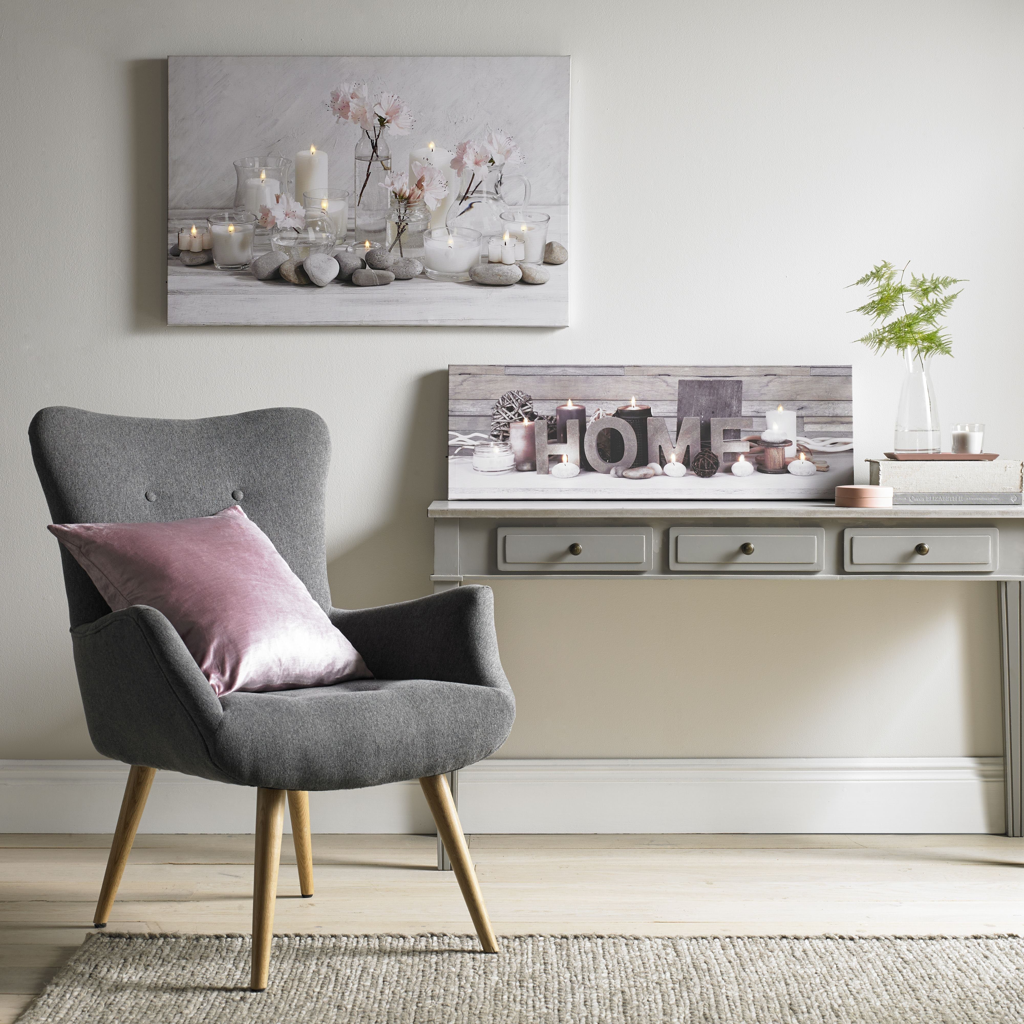 Art for the home LED-Bild LED Serenity, Modern, Zen (1 St), LED-Leinwand beruhigende Kerzen 60 x 90 cm