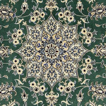 Orientteppich Perser - Nain - 237 x 168 cm - dunkelgrün, morgenland, rechteckig, Höhe: 12 mm, Wohnzimmer, Handgeknüpft, Einzelstück mit Zertifikat