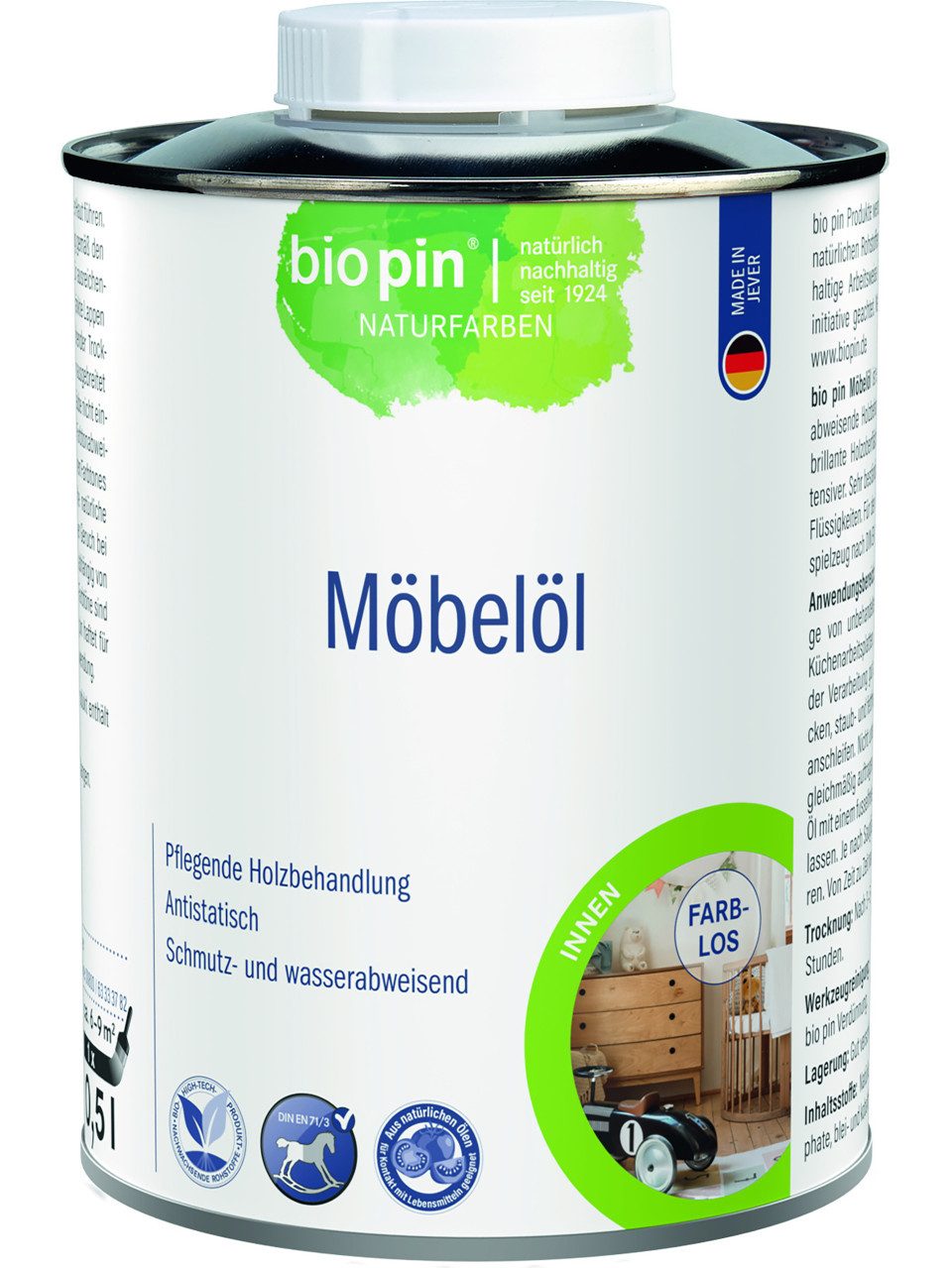 Bio Pin Holzöl Biopin Naturfarben Möbelöl 500 ml farblos