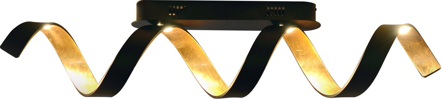 LUCE Design LED Deckenleuchte HELIX, LED fest integriert, Warmweiß,  Blattgold-Effekt