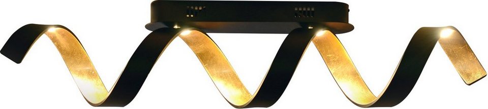 integriert, LED Deckenleuchte Design LUCE HELIX, Blattgold-Effekt Warmweiß, LED fest