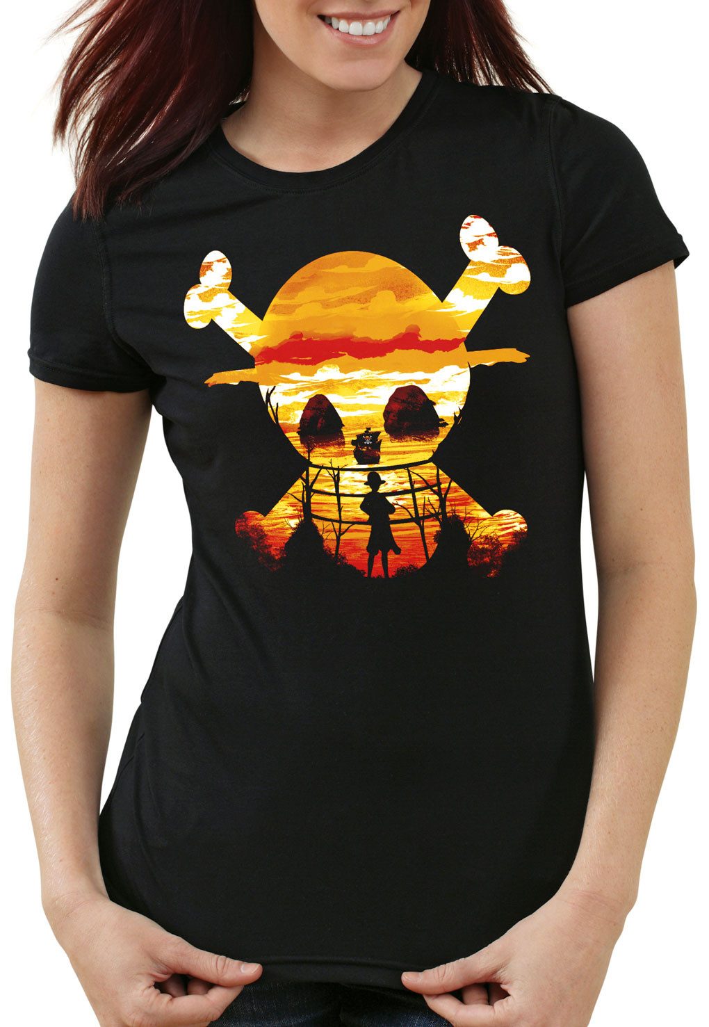 style3 T-Shirt Pirate Sunset one piece japan anime luffy manga monkey ruffy