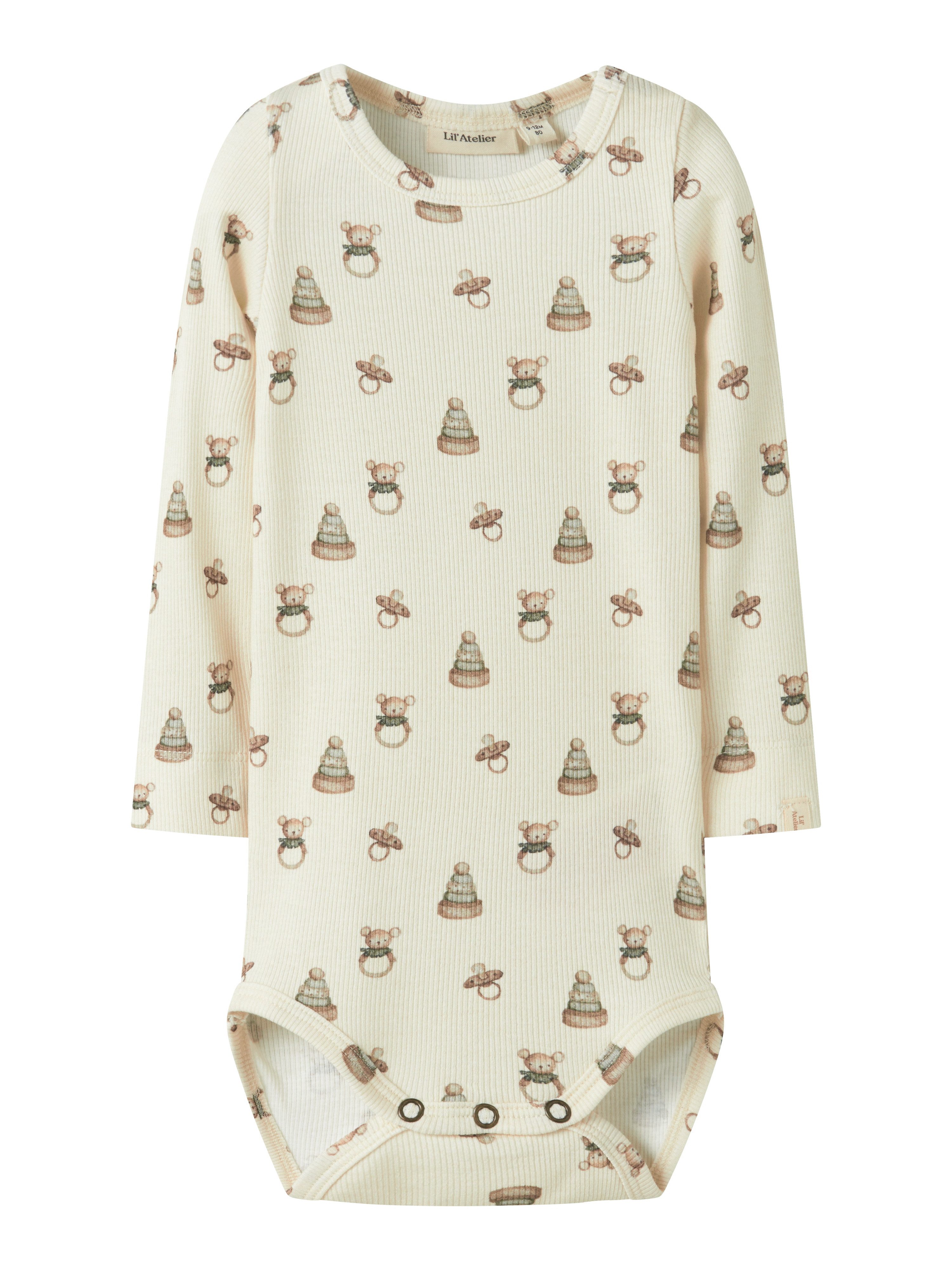 Lil' Atelier Langarmbody NBNGAVO EMO LS SLIM BODY LIL NOOS weiche Jersey Rippqualität