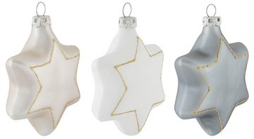 Thüringer Glasdesign Christbaumschmuck White Elegance, Weihnachtsdeko, Christbaumschmuck (3-tlg), Stern