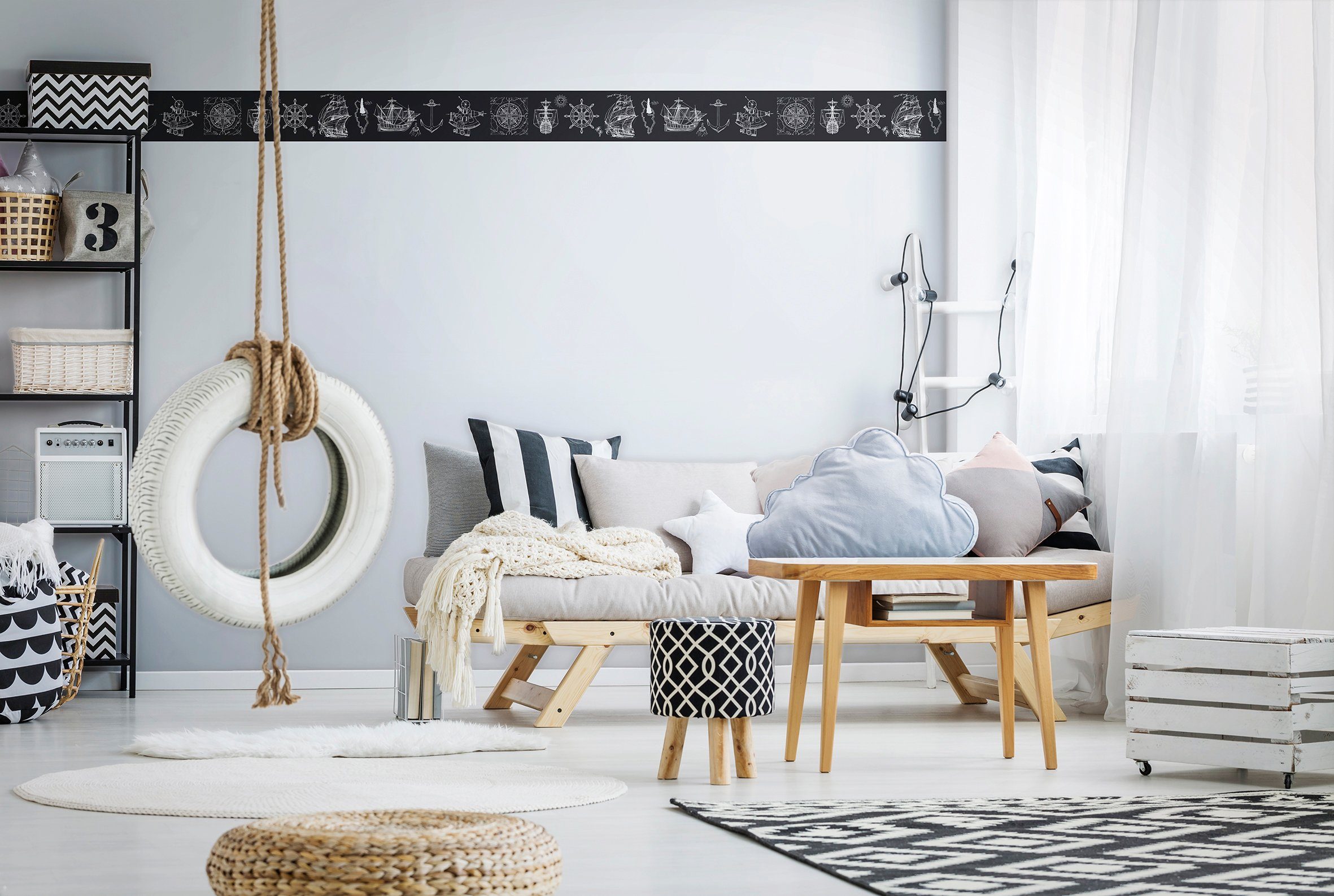 Marburg Kindertapete, matt, Motiv, (1 St), Schiffe, moderne Tapete für Wohnzimmer Schlafzimmer Küche