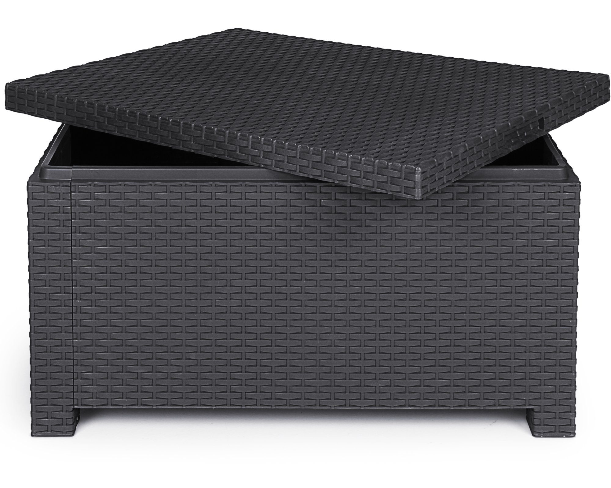 ONDIS24 Beistelltisch Gartentisch Olimpia, Loungetisch mit Aufbewahrungsbox, mit Staufach, aus Kunststoff, 76 x 59 x45 (H) cm, 8 kg, witterungs- und uvbeständig