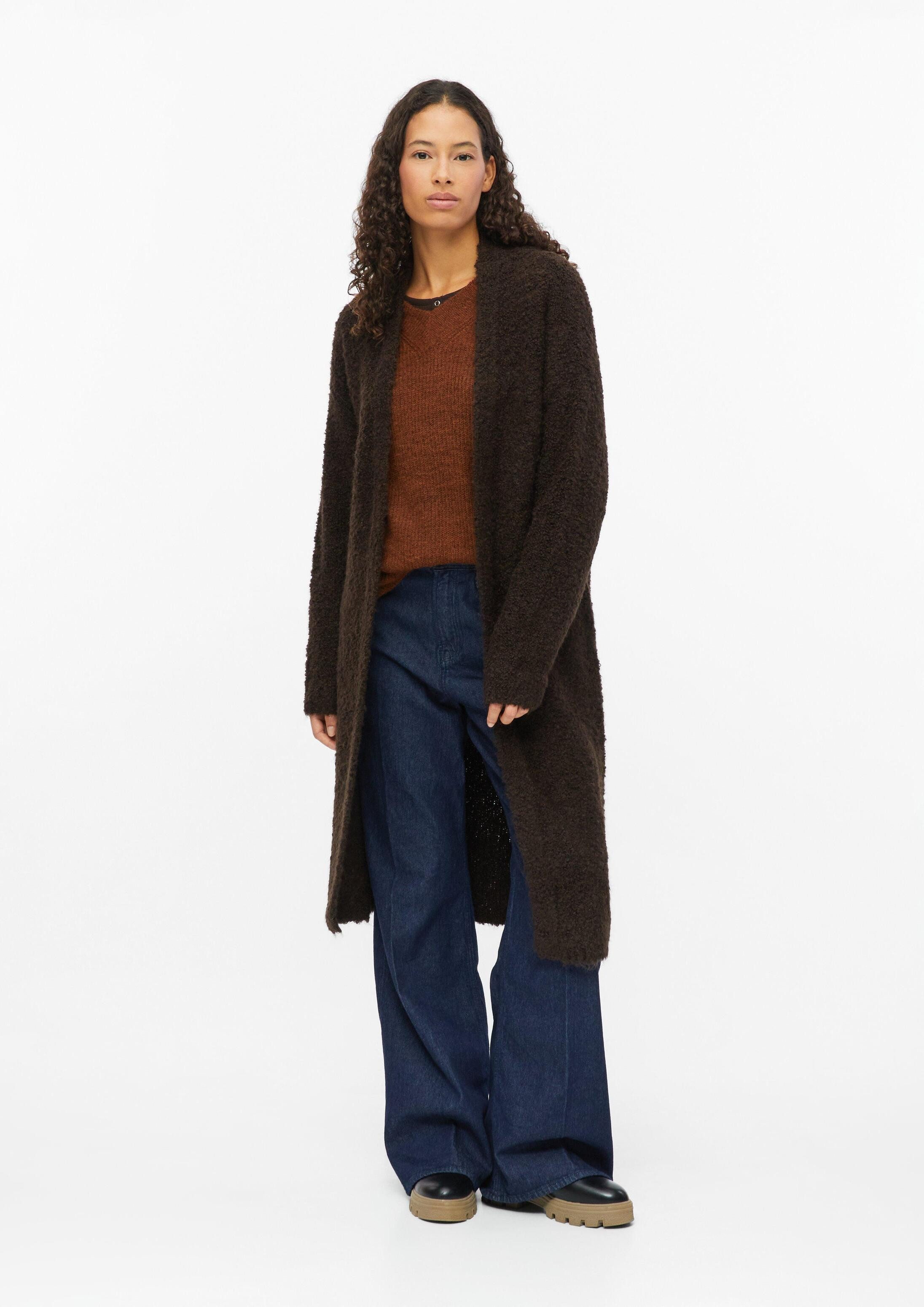 s.Oliver Cardigan Strickjacke Lange Strickjacke aus Bouclé