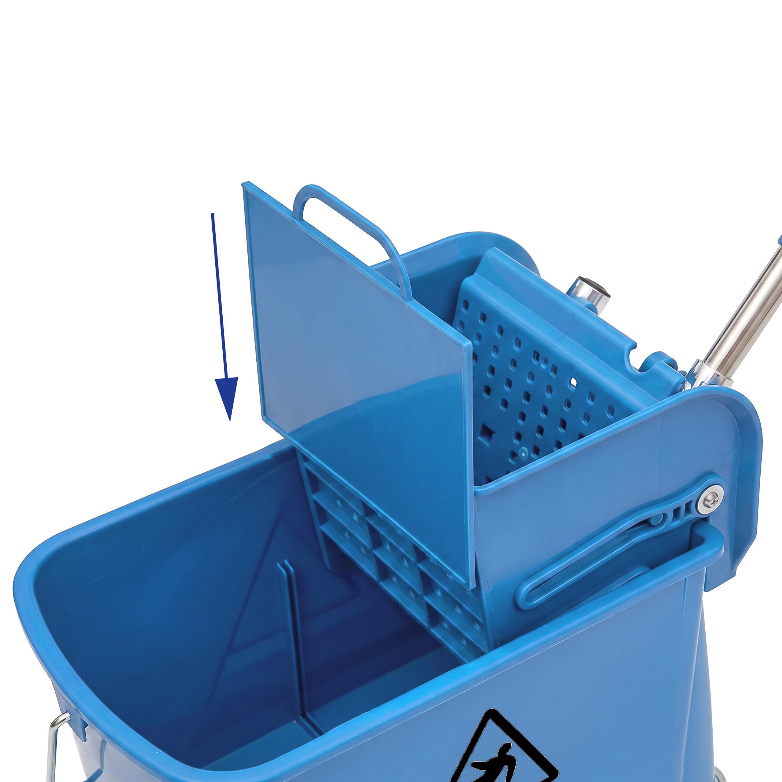 relaxdays Putzwagen Reinigungswagen mit Presse, (2-St), blau – Bild 3 von 5