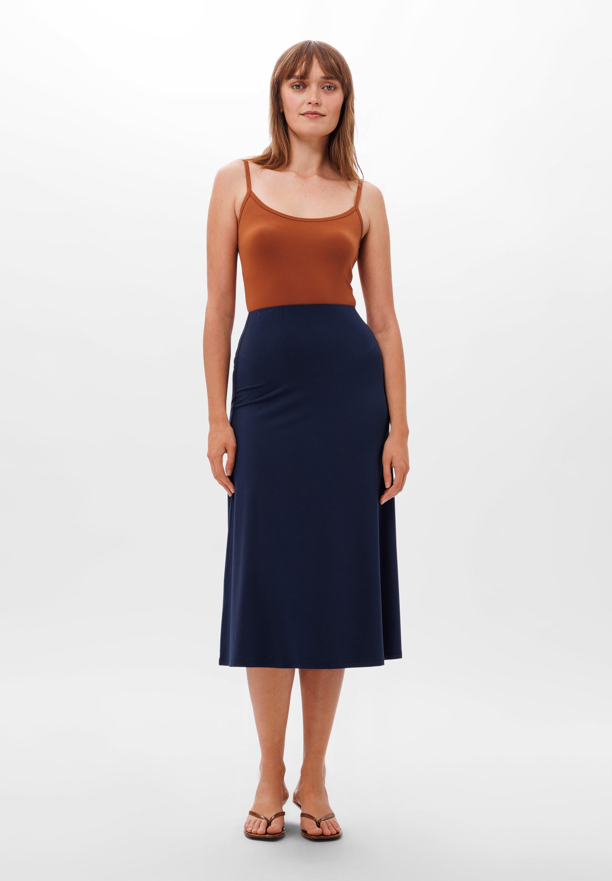 Les Lunes Sommerrock LUMII Skirt Jersey Midi bequemes dehnbares Obermaterial