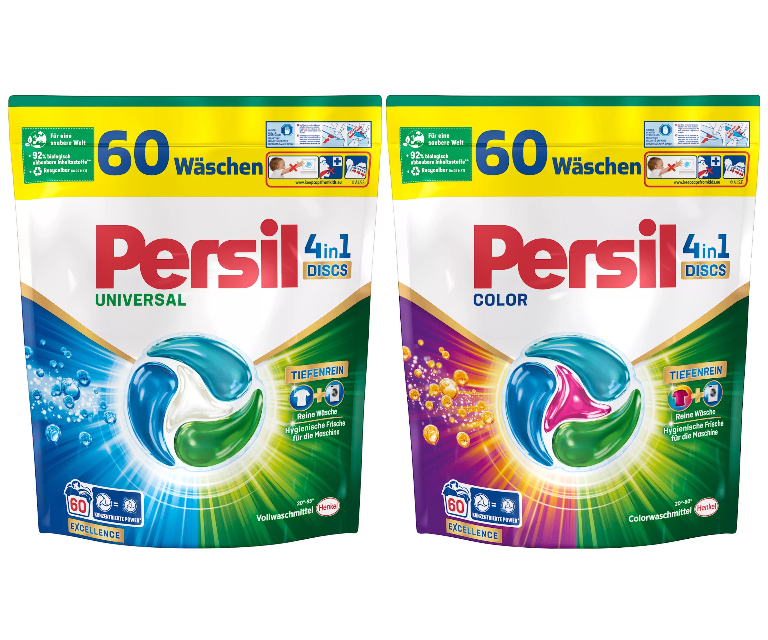 Persil 1x Persil Discs Universal 60WL & 1x Discs Color 60WL Vollwaschmittel