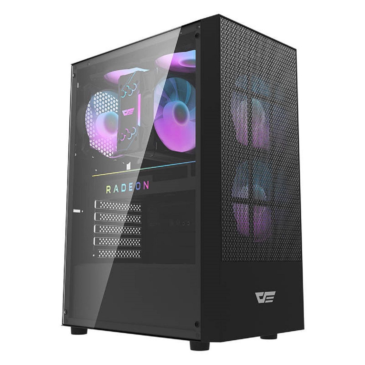 Darkflash PC-Gehäuse Computer-Gehäuse Stilvolles Design mit gehärtetem Glas und RGB-Lüftern, (1 St)