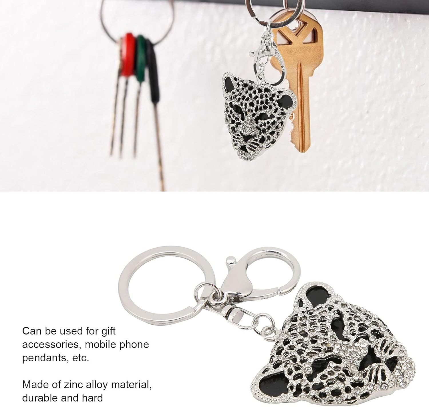 RWEUOQ Schlüsselanhänger Leopard Druck Kopf Schlüsselanhänger, günstig online kaufen