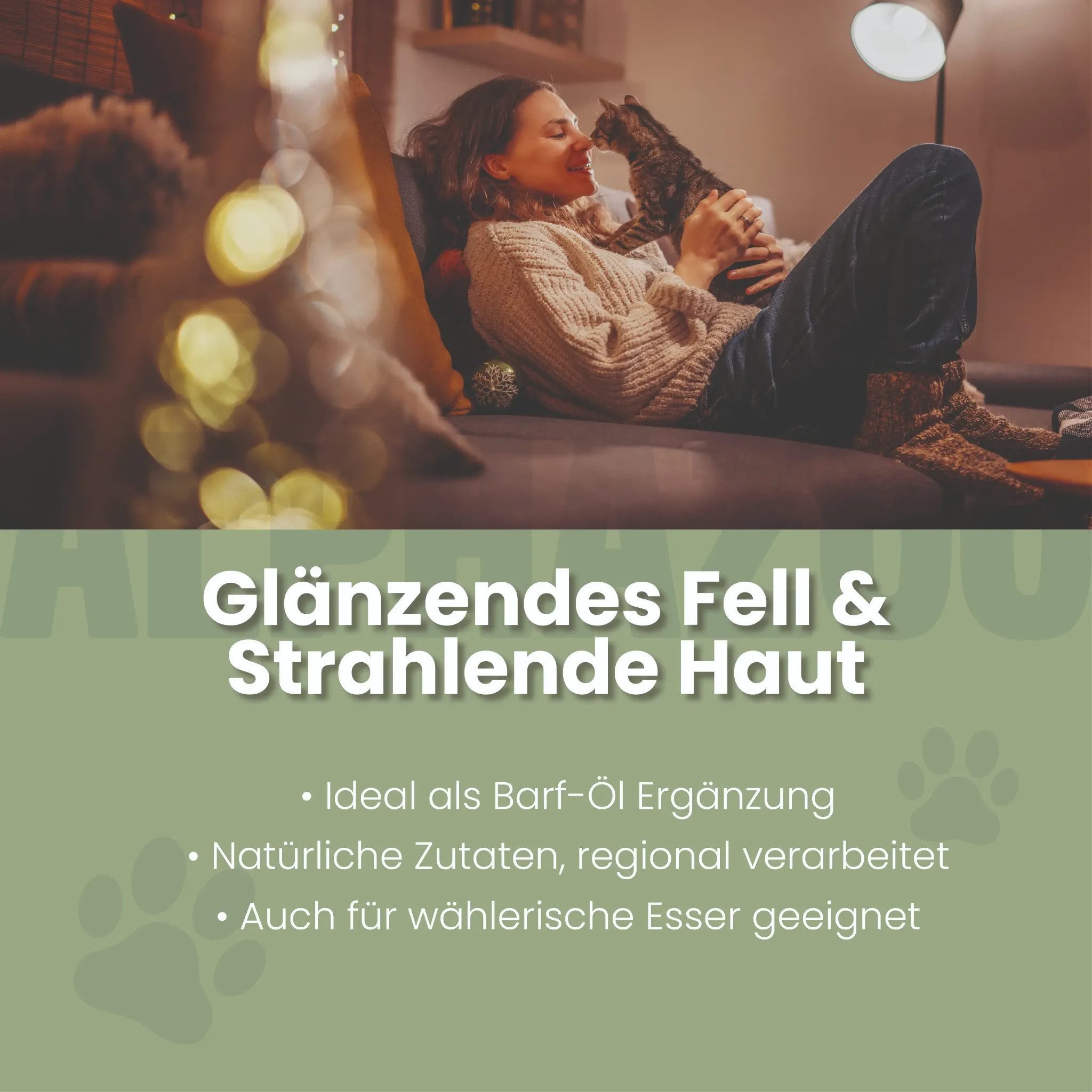 ALPHAZOO Lachsöl für Katzen 100 ml Natürliches Omega-3 Futteröl für Haut & Fell, Ergänzungsfutter für: Katzen