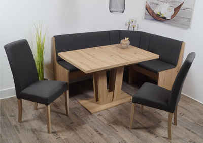 Stolebaenk Eckbankgruppe Duisburg Artisan VE/VADUAR Artemis, (Eckbankgruppe, 1 x Eckbank, 1 x Tisch, 2 x Stuhl)